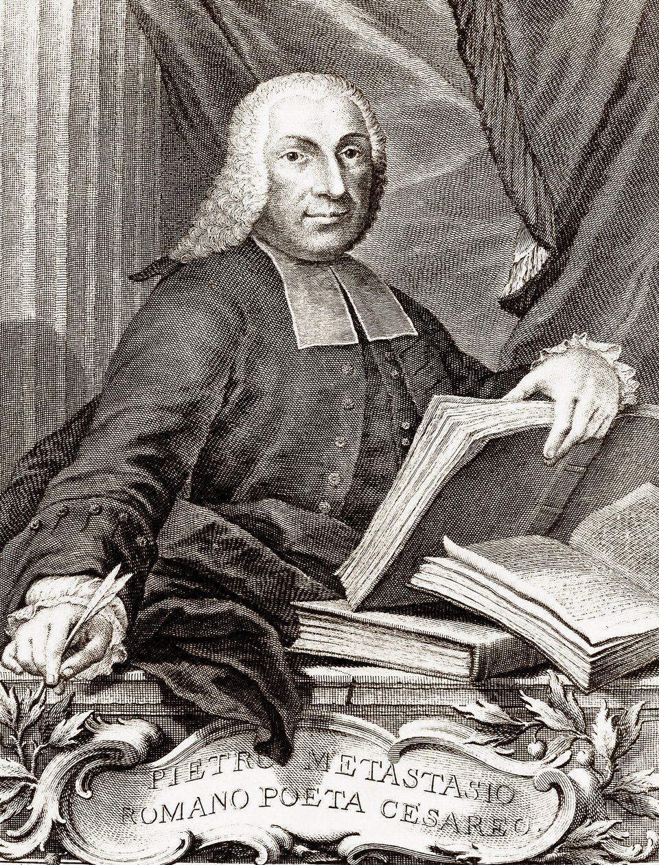 Pietro Trapassi（Pietro Metastasio（Metastase）と呼ばれる）（1698-1782）イタリアの詩人・リブレットの肖像 作： 無名の画家