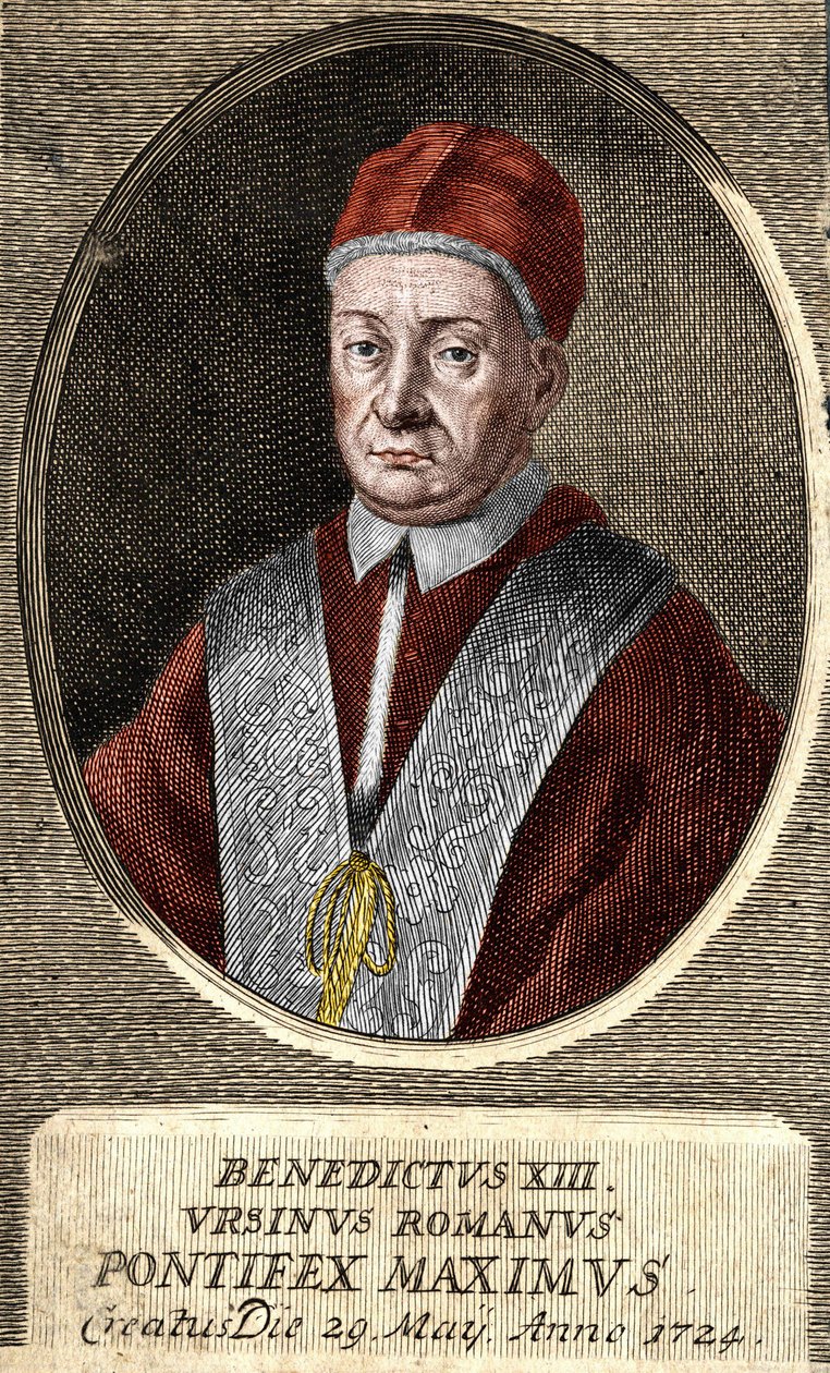 第243代ローマ教皇ベネディクト13世（ヴィンチェンツォ・マリア・オルシーニ）（1649〜1730）の肖像。 作： 無名の画家