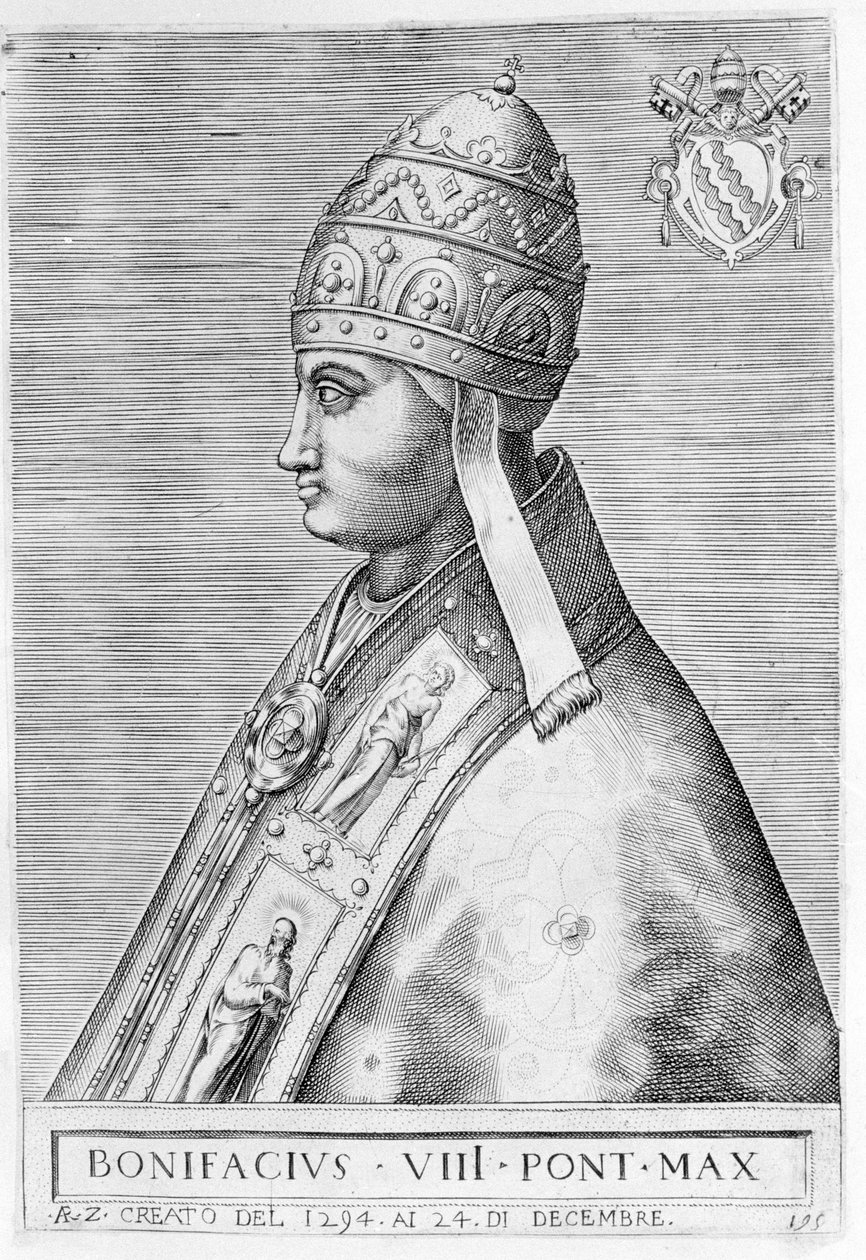 教皇ボニファティウス8世の肖像（Benedetto Caetani dit Boniface VIII 作： 無名の画家