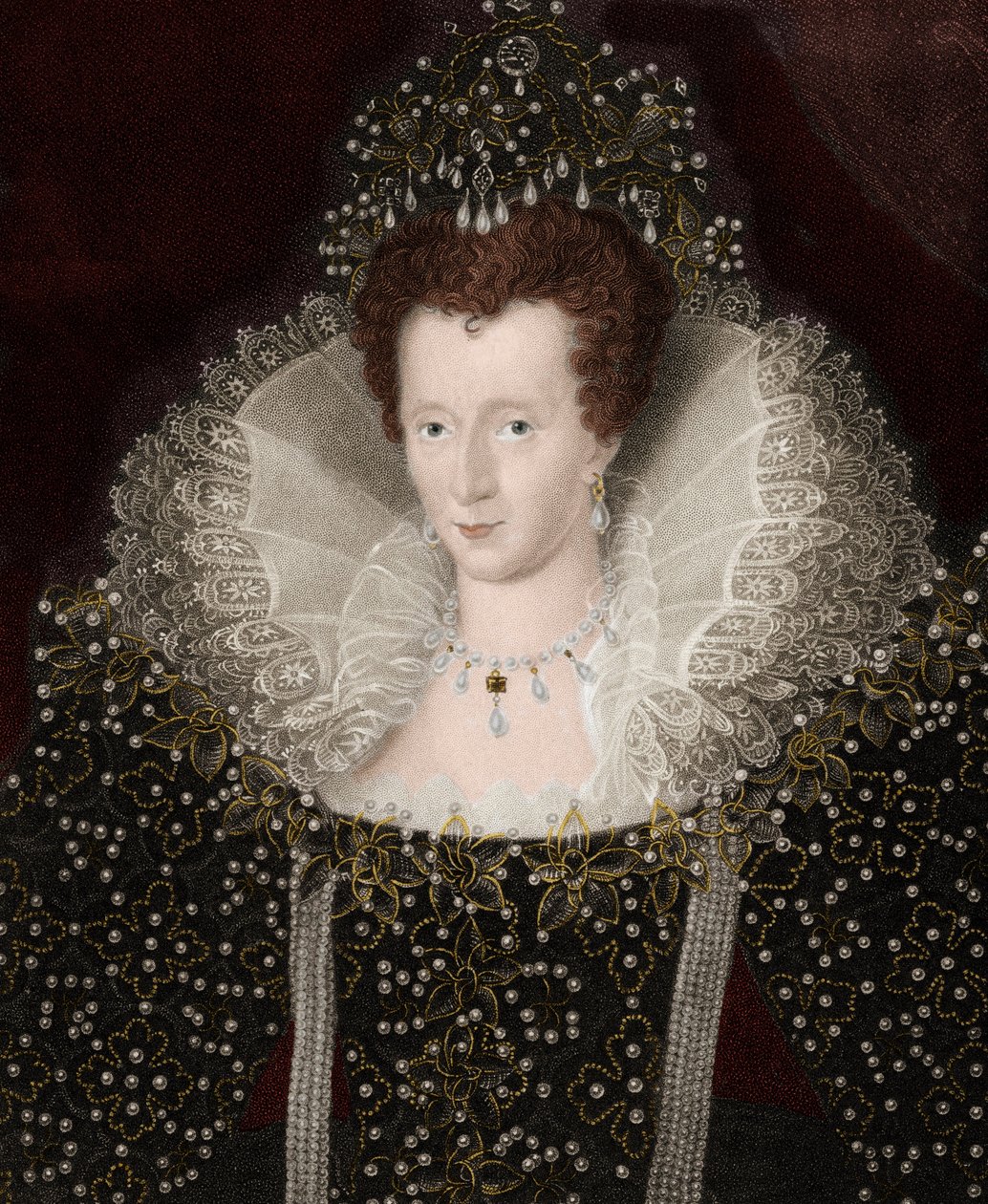イングランド女王エリザベス・アイア（エリザベス）の肖像（1533-1603年） Elizabeth I 作： 無名の画家