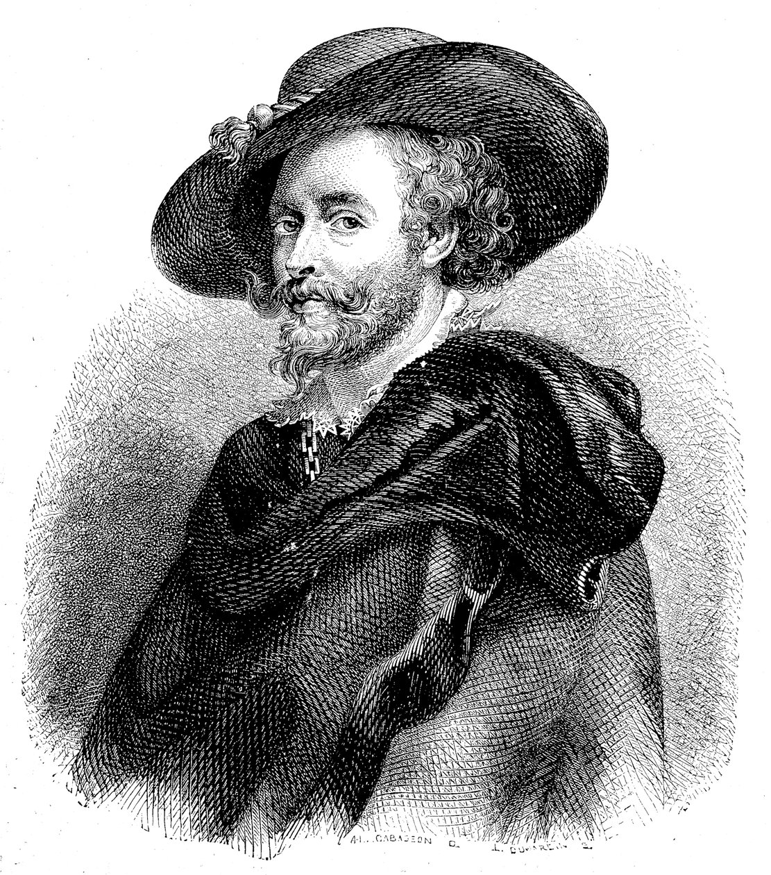 ペーテル・パウル・ルーベンス卿（1577-1640）の肖像（エングレーヴィング） 作： 無名の画家