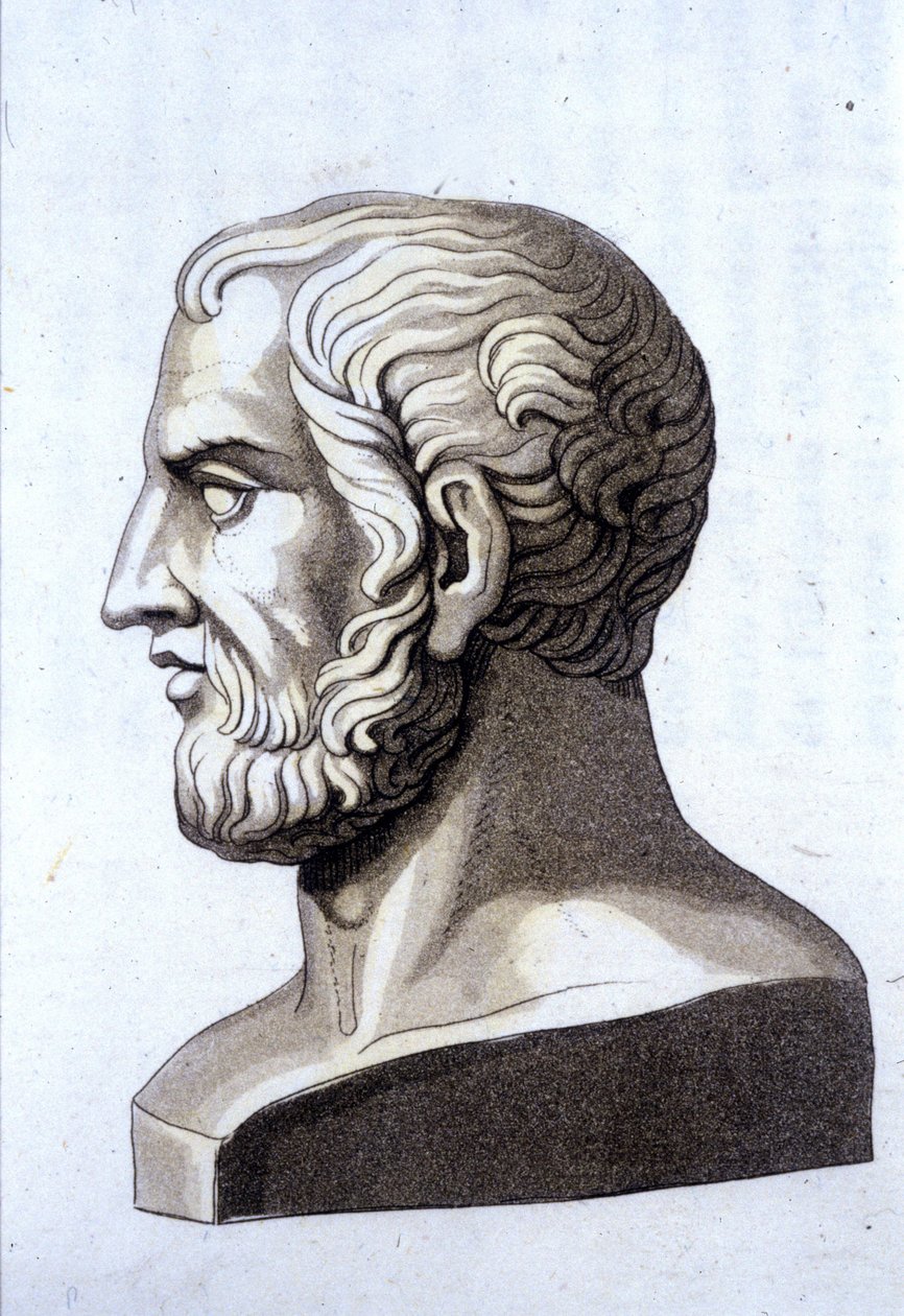 ギリシャの哲学者テオフラステ（紀元前372年～紀元前287年）の肖像。 作： 無名の画家