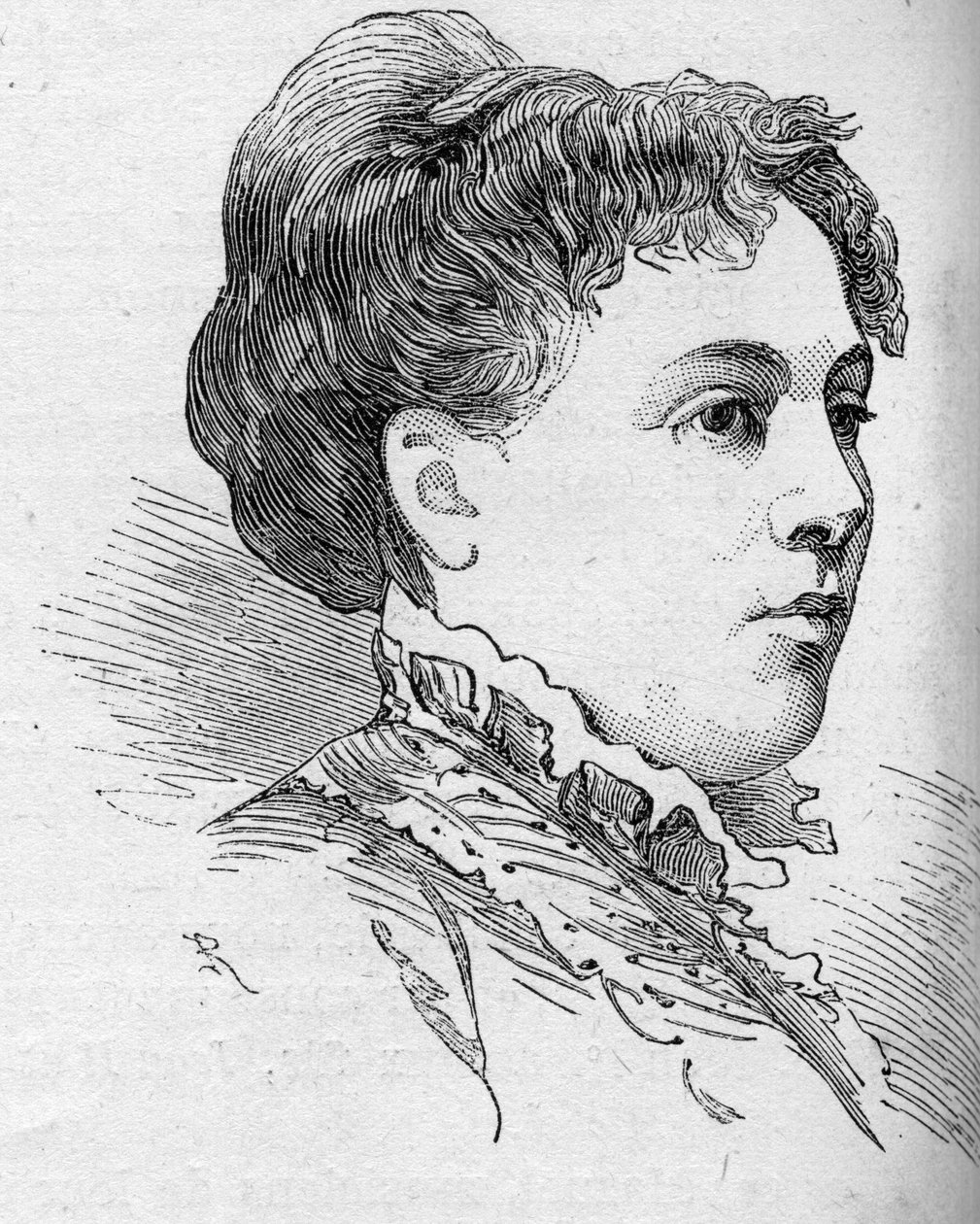 ゼリア・プロヴォスト・ポンサン（Provost-Ponsin）の肖像、フランスのコメディアンで、1860年から1880年までコメディ・フランセーズのメンバーだった。1879年8月16日の「Le Monde Illustré」n¡1168に掲載されたエングレーヴィング。 作： 無名の画家