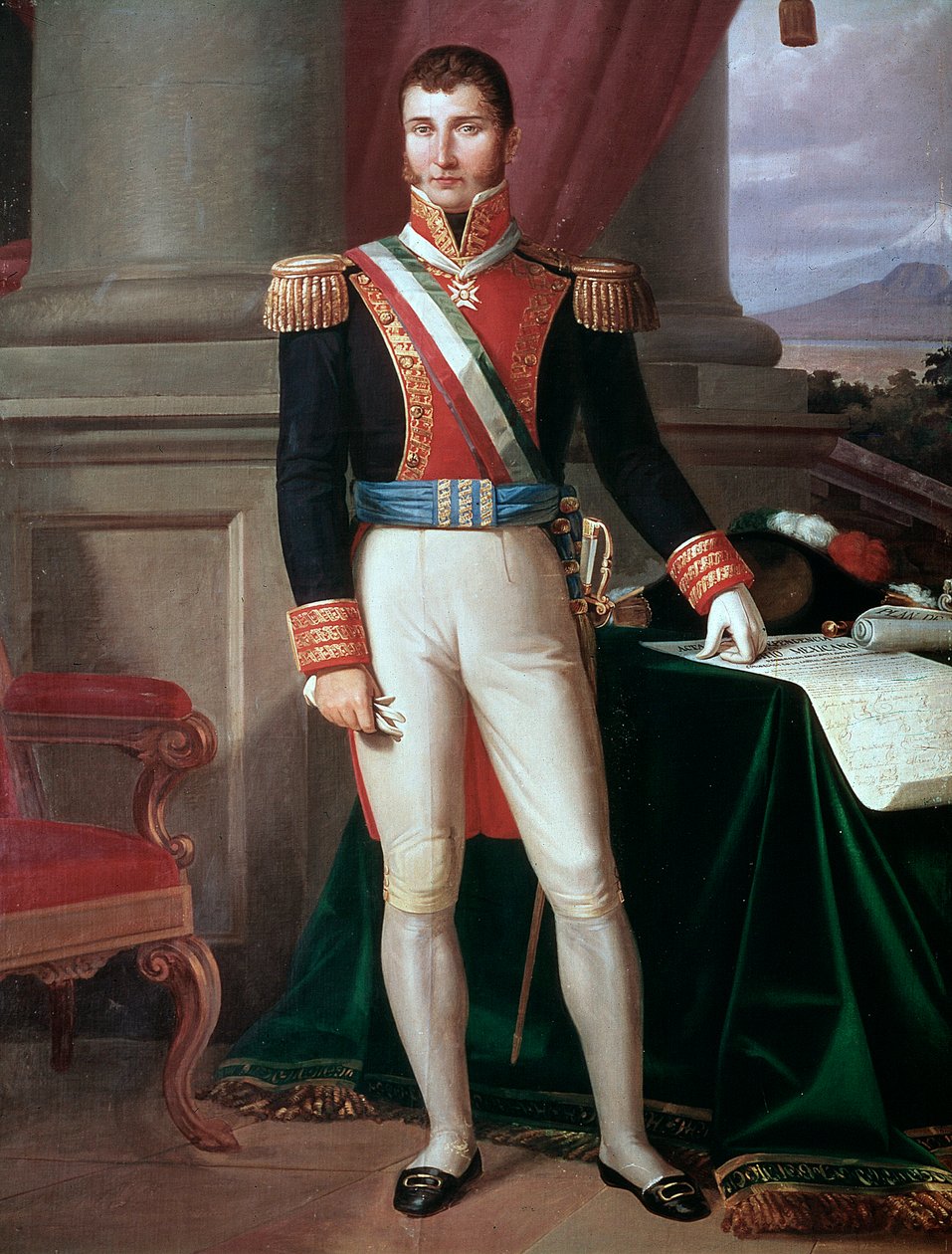 メキシコ皇帝アグスティン・イトゥルビデ（1783-1824）の肖像 無名の絵画 1821年頃 メキシコ国立歴史博物館 シャトー・デ・シャプルテペック 作： 無名の画家