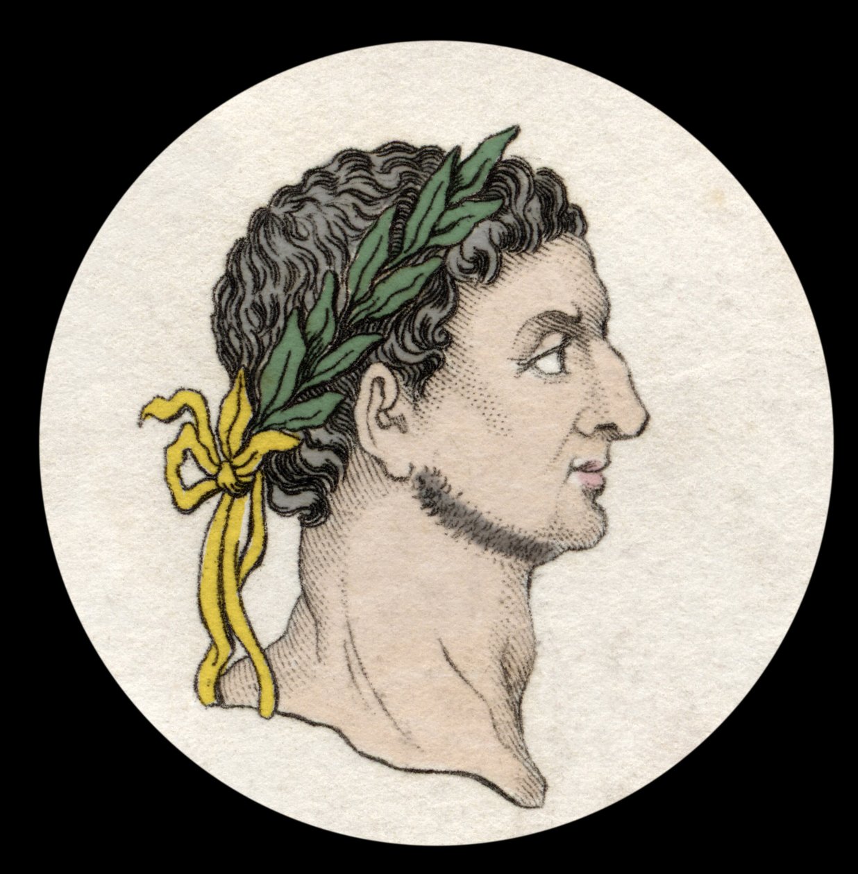 ローマ皇帝オトン（Marcus Othon Caesar Augustus）（32-69年）の肖像。19世紀のエングレーヴィング。 作： 無名の画家
