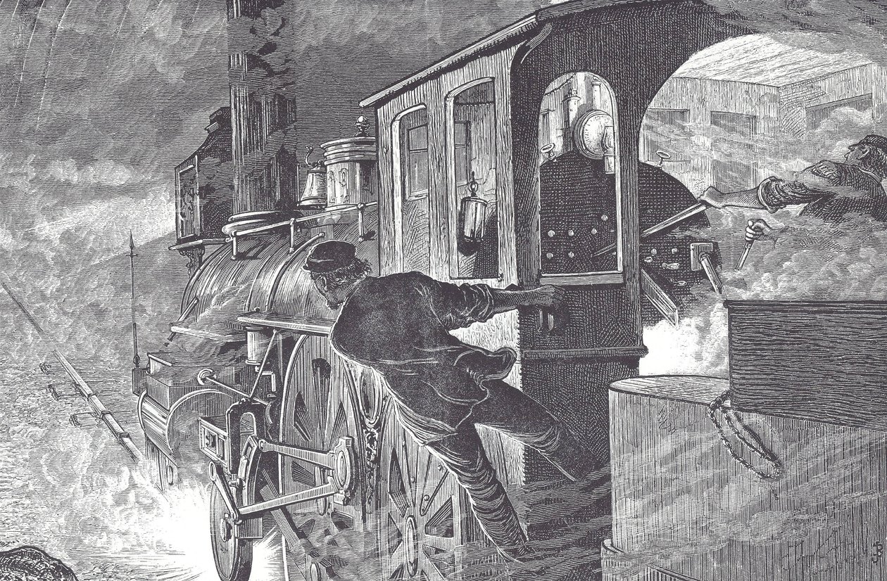 鉄道運転手 19世紀後半 （木版画 作： 無名の画家