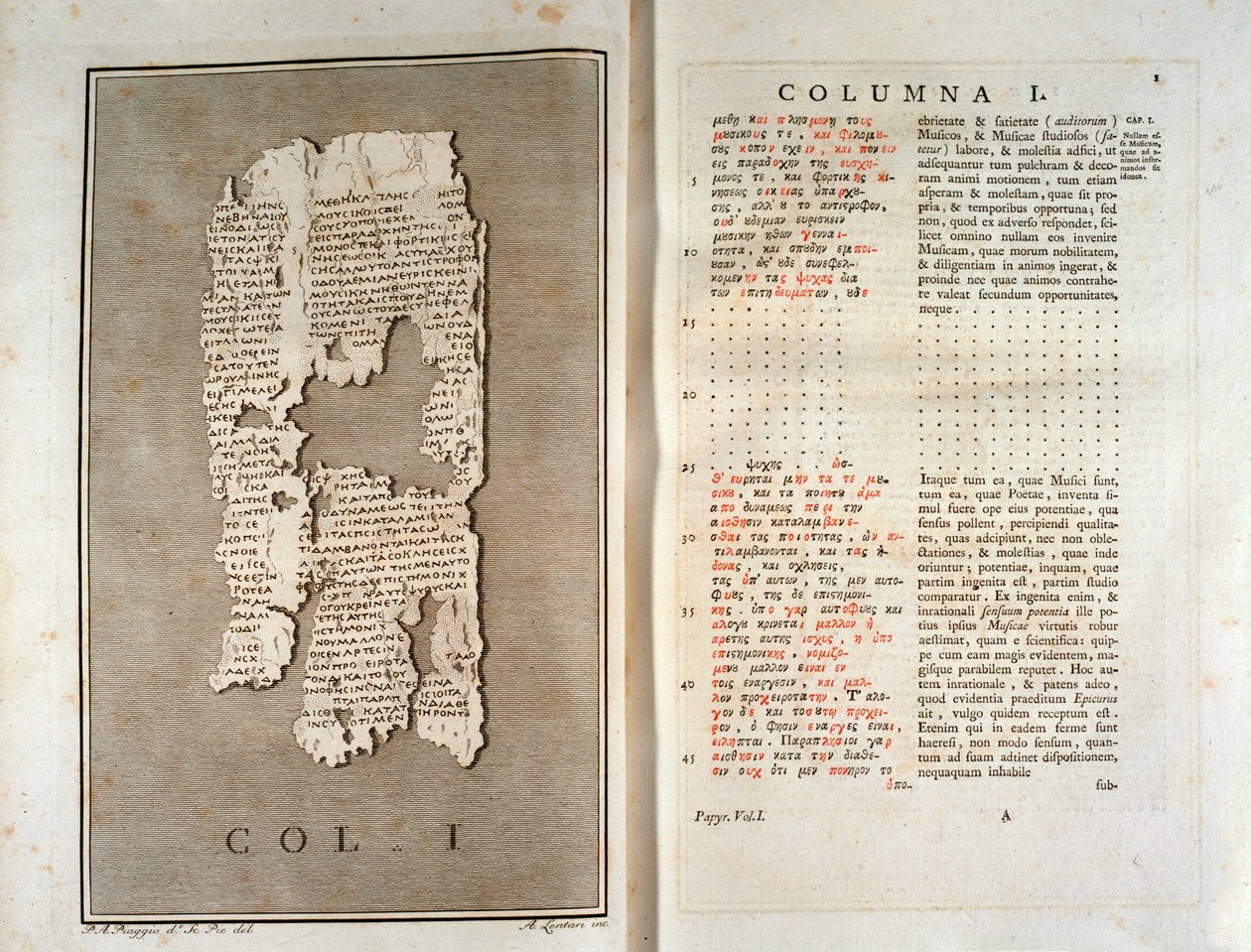 ガダラのフィロデマのヘルクラヌムのパピルスの複製（1793年 作： 無名の画家