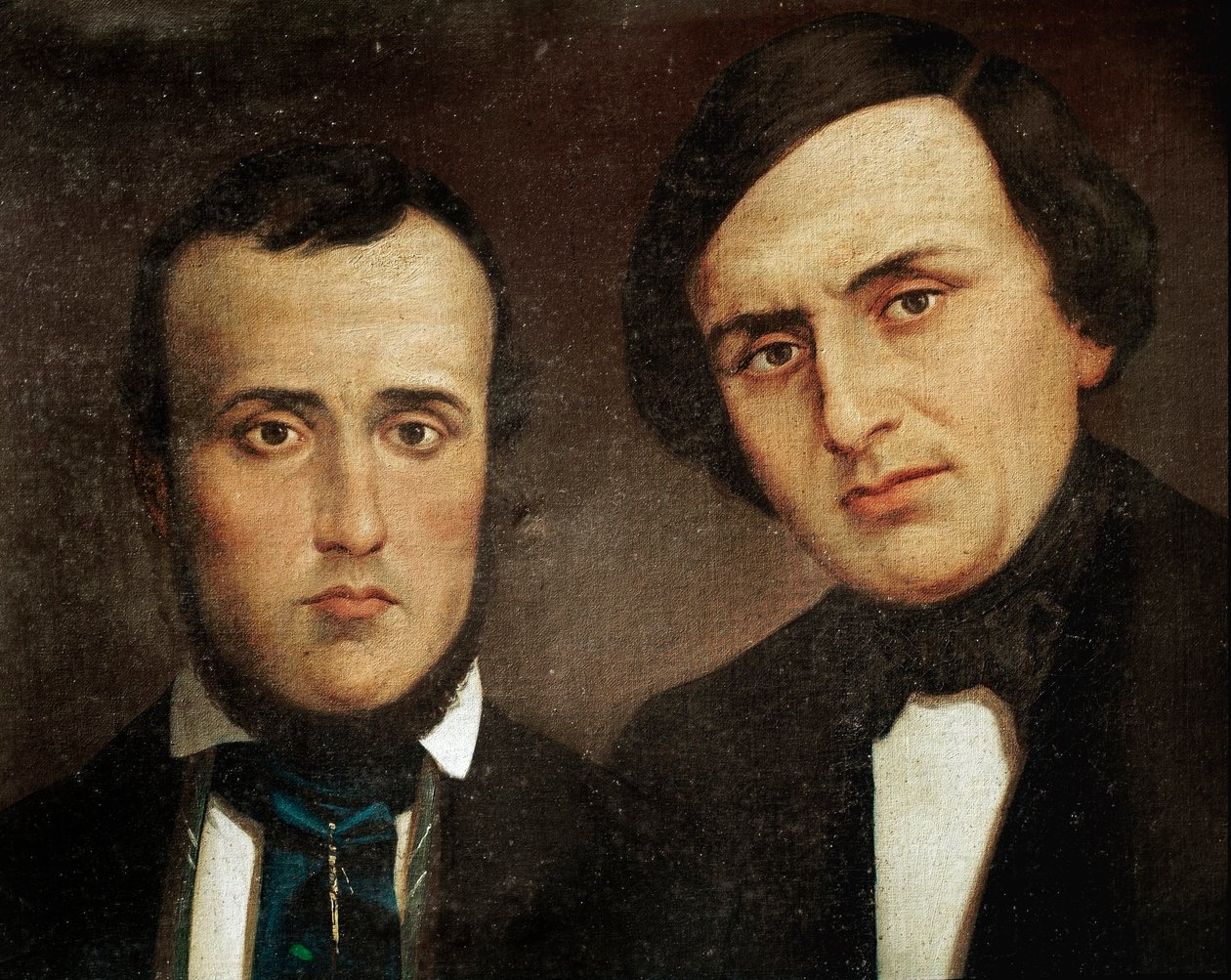 リソルジメント：アッティリオ・バンディエラ（1810-1844）とエミリオ・バンディエラ（1819-1844）兄弟の肖像。匿名の絵画。19世紀 ローマ、イスティトゥート・ストーリア・リソルジメント 作： 無名の画家