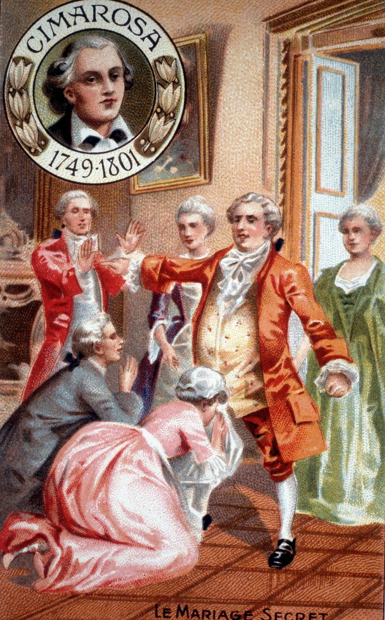 ドメニコ・チマローザ（1749～1801）の秘密の結婚。 作： 無名の画家