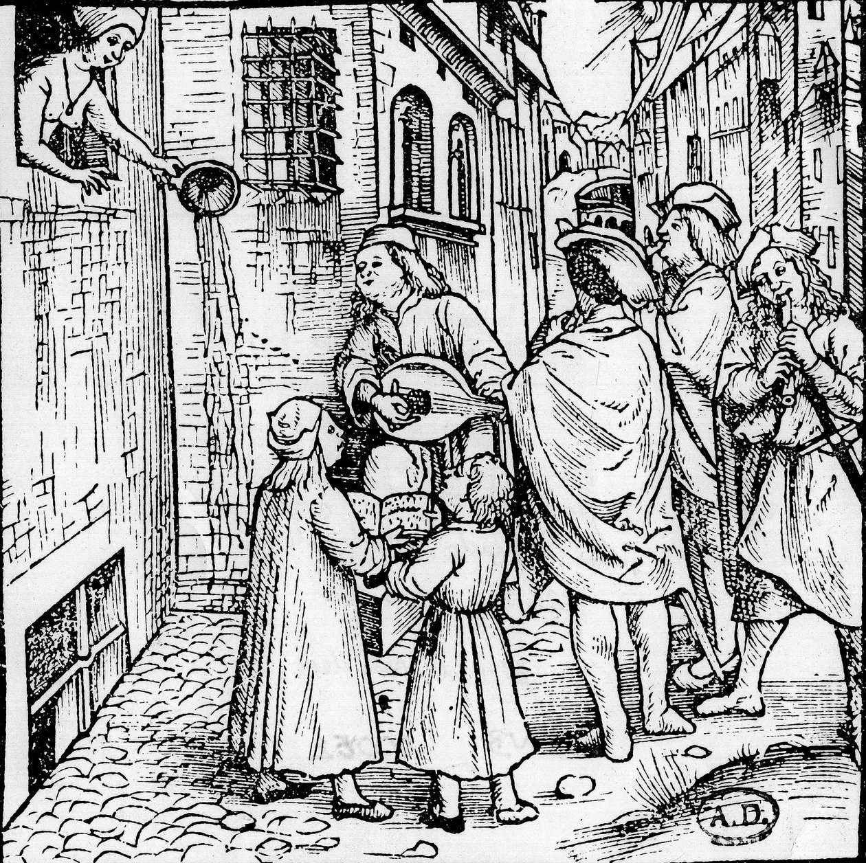 セレナーデ・エストゥディアンティーヌ（音楽家たち）、ベール、1500年頃 - 彫刻、Bibl. 作： 無名の画家