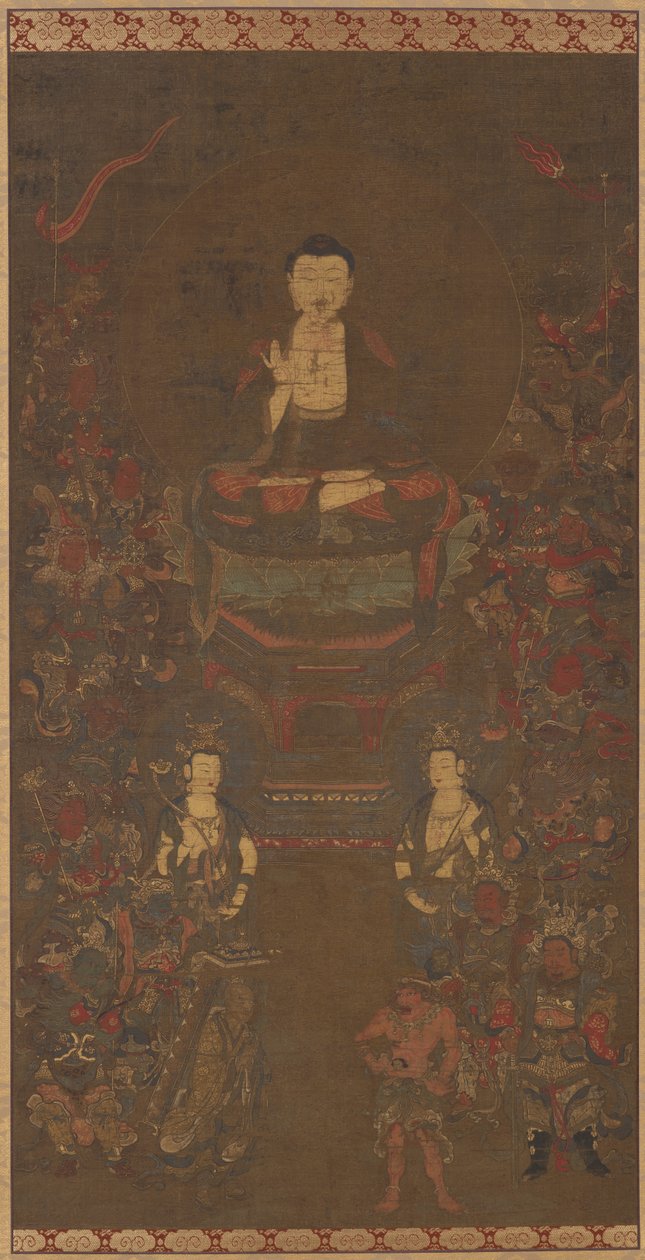 釈迦と十六福神 作： 無名の画家