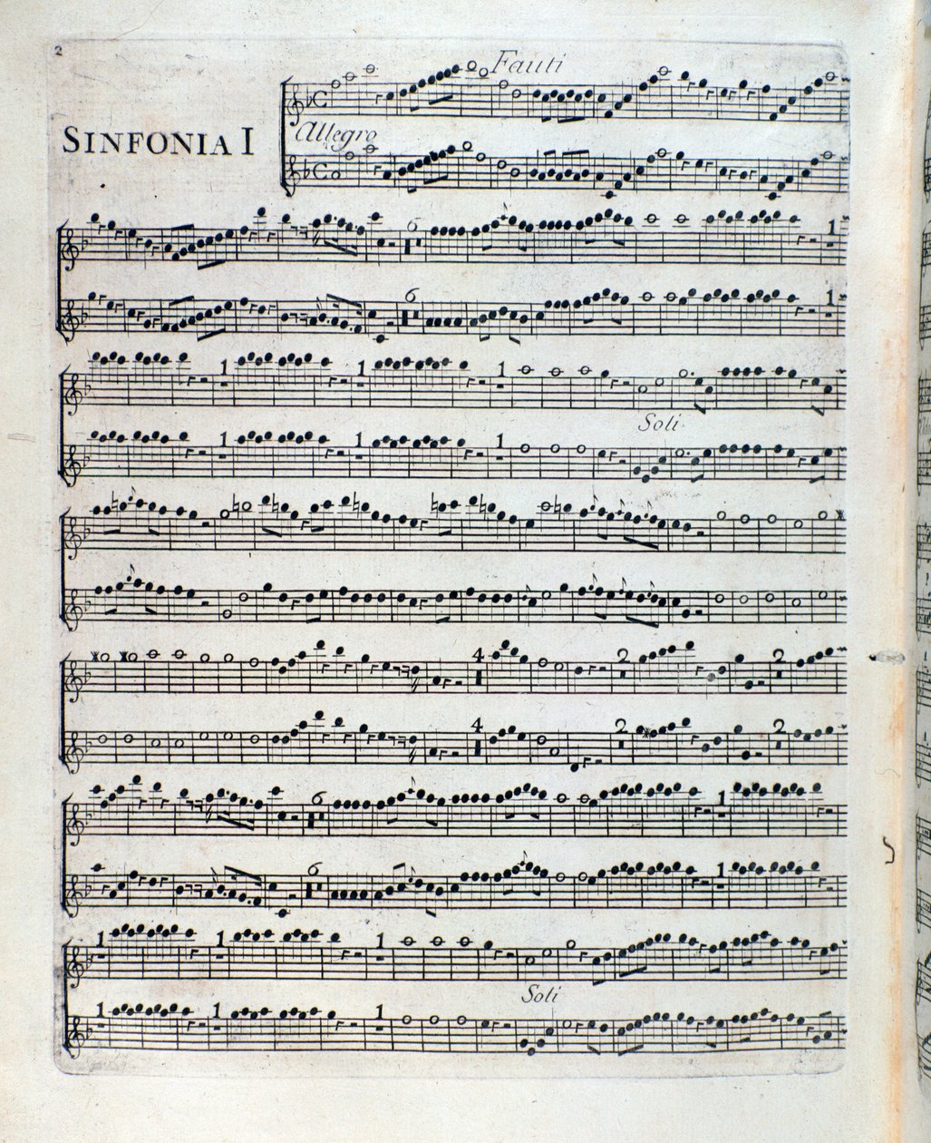 Sei sinfonie a piu strumenti op.5の交響曲第1番のフルートの楽譜です。5 by Francois Joseph Gossec 作： 無名の画家