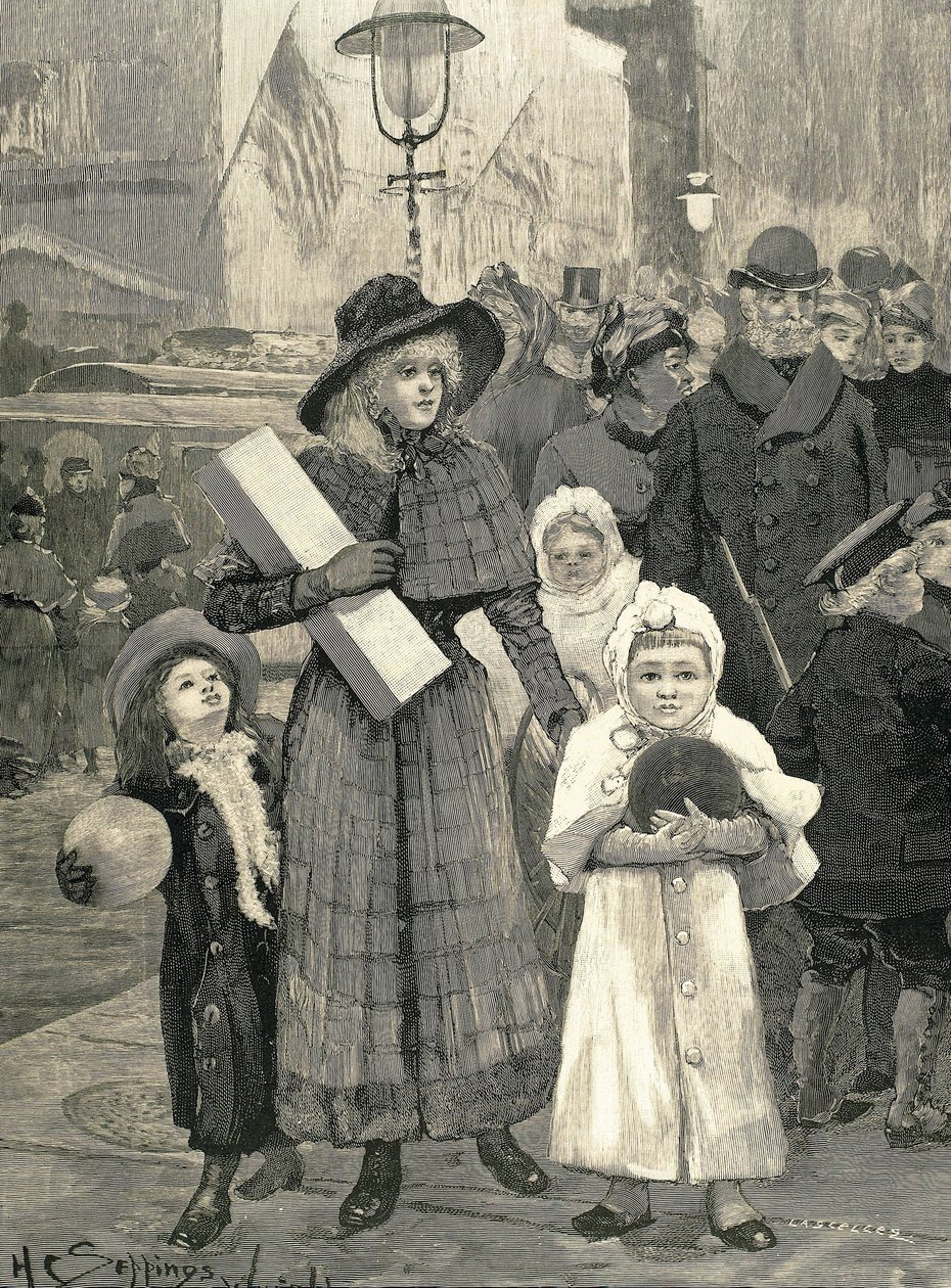 ショッピング・ニューヨーク（1891年）。 作： 無名の画家