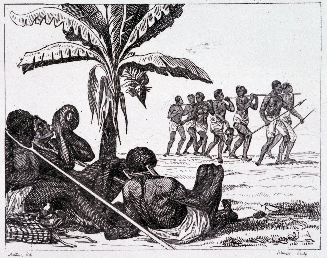 Escravos negociando em uma viagem - na “”Pitoresca França””, T.III 作： 無名の画家