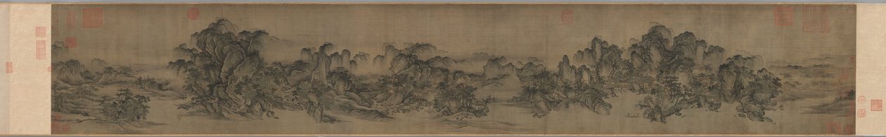 果てしない小川と山 作： 無名の画家