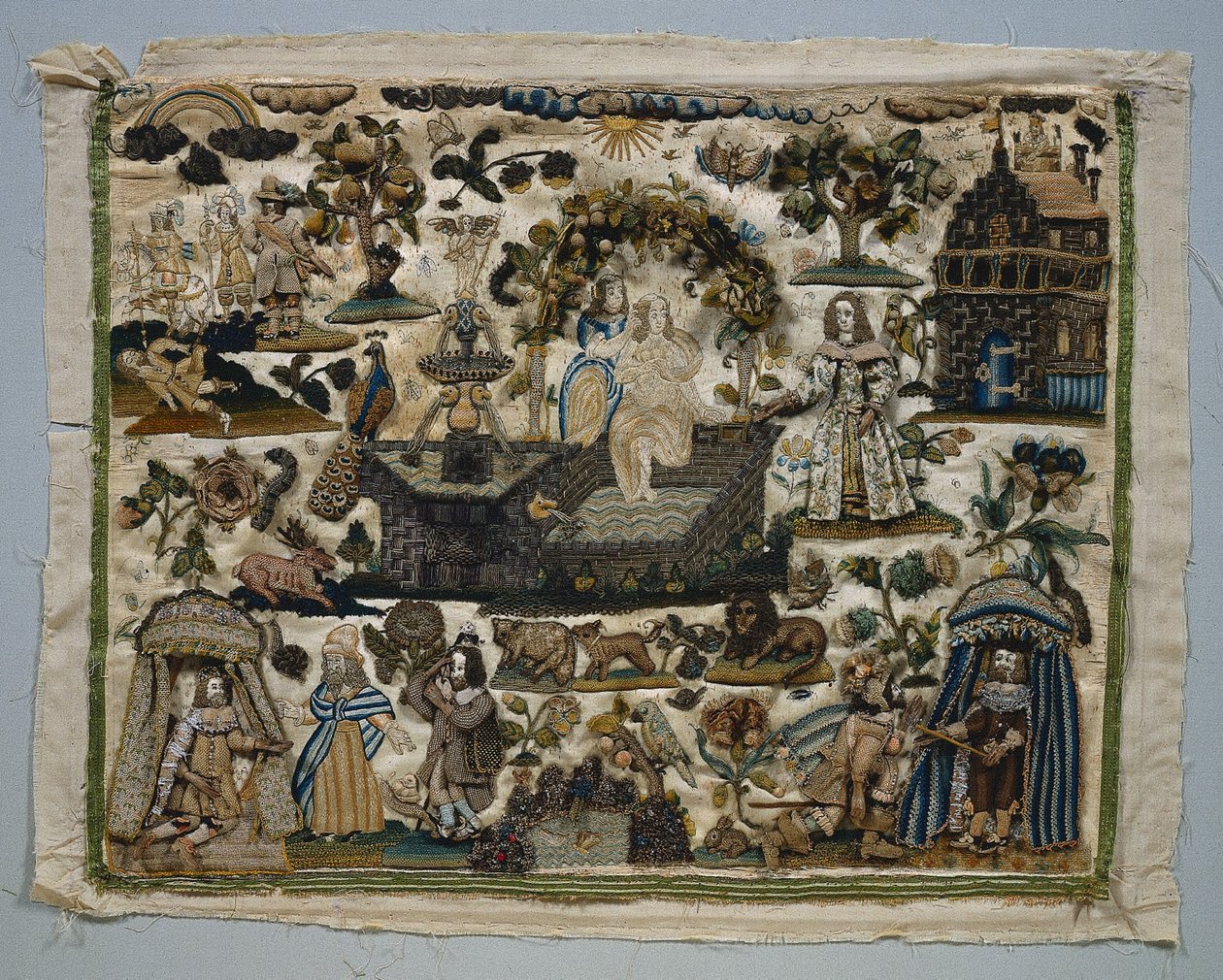 切り株パネル: ダビデとバテシバの物語 作： 無名の画家