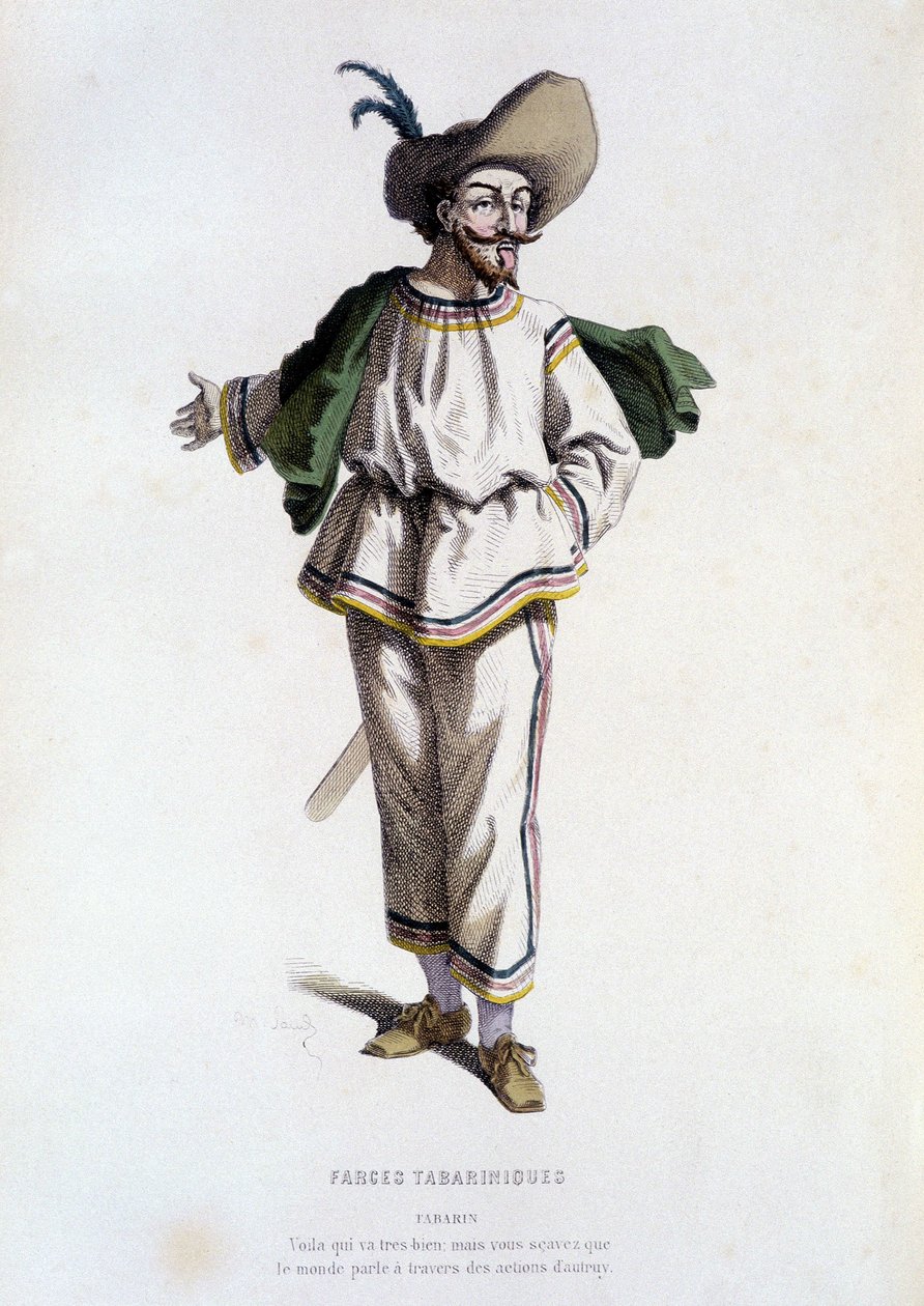 Tabarin, "character of Farces Tabariniques" (by Tabarin 1622), in "le theatre francais au 16 eme et 17 eme cecle, anterieures a Moliere" by Edouard Fournier. 作： 無名の画家