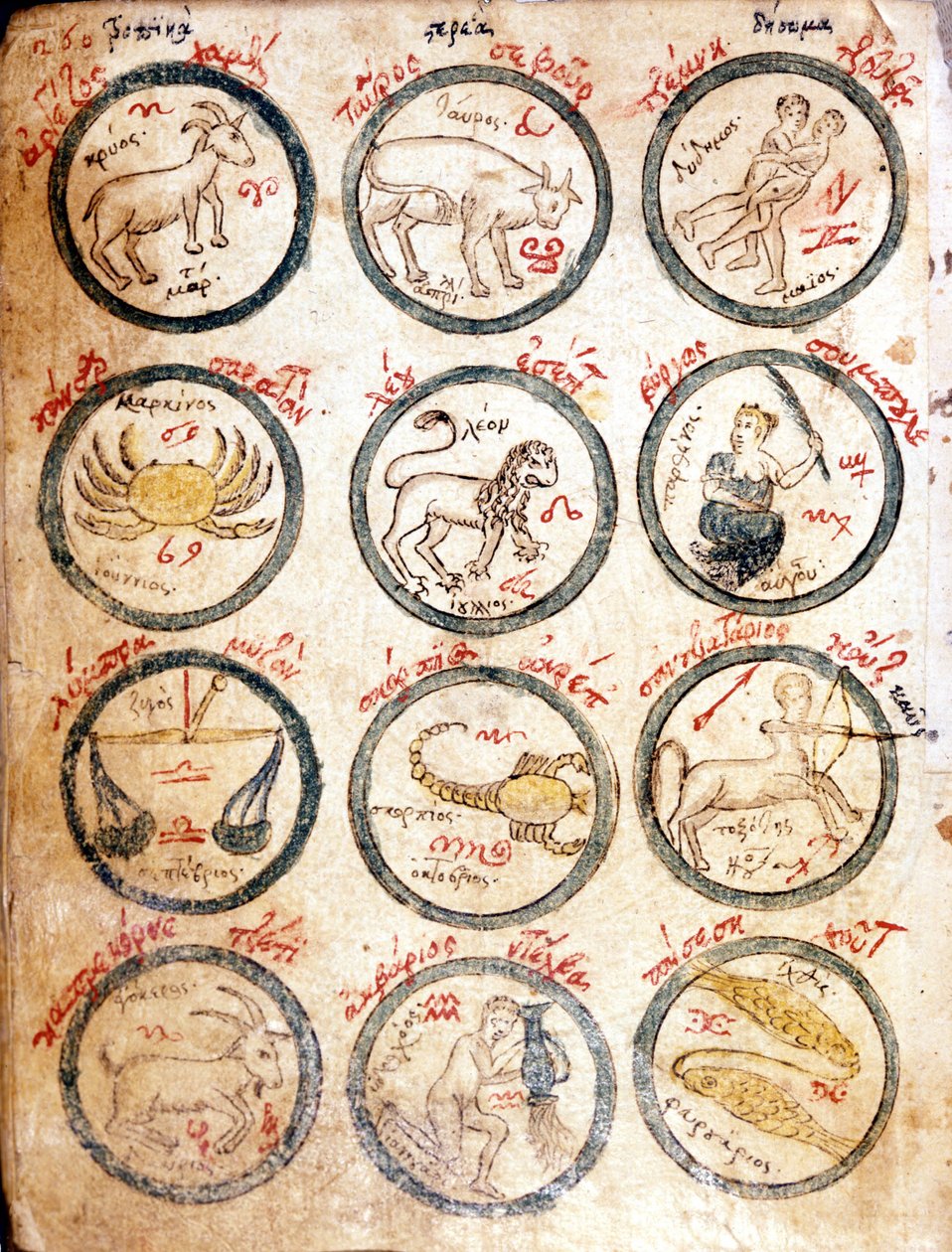 12星座-15世紀初頭の「Astrologicae tabulae et cabalisticae」に記載。 作： 無名の画家