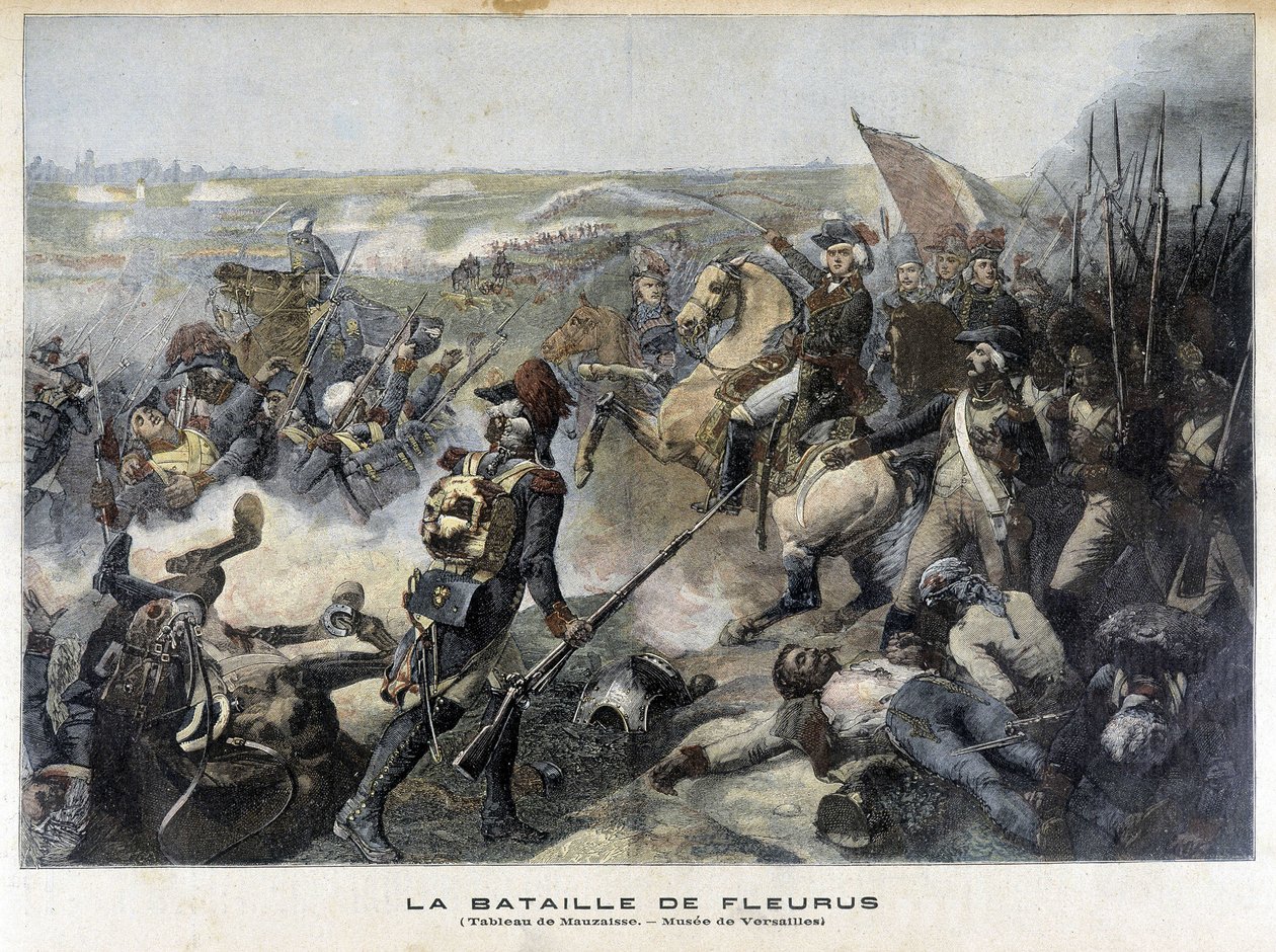 モーゼスの絵によるフルールスの戦い（ベルギー、1794年）（ヴェルサイユ宮殿美術館蔵1892年の「小ジュールバル」のイラスト。 作： 無名の画家