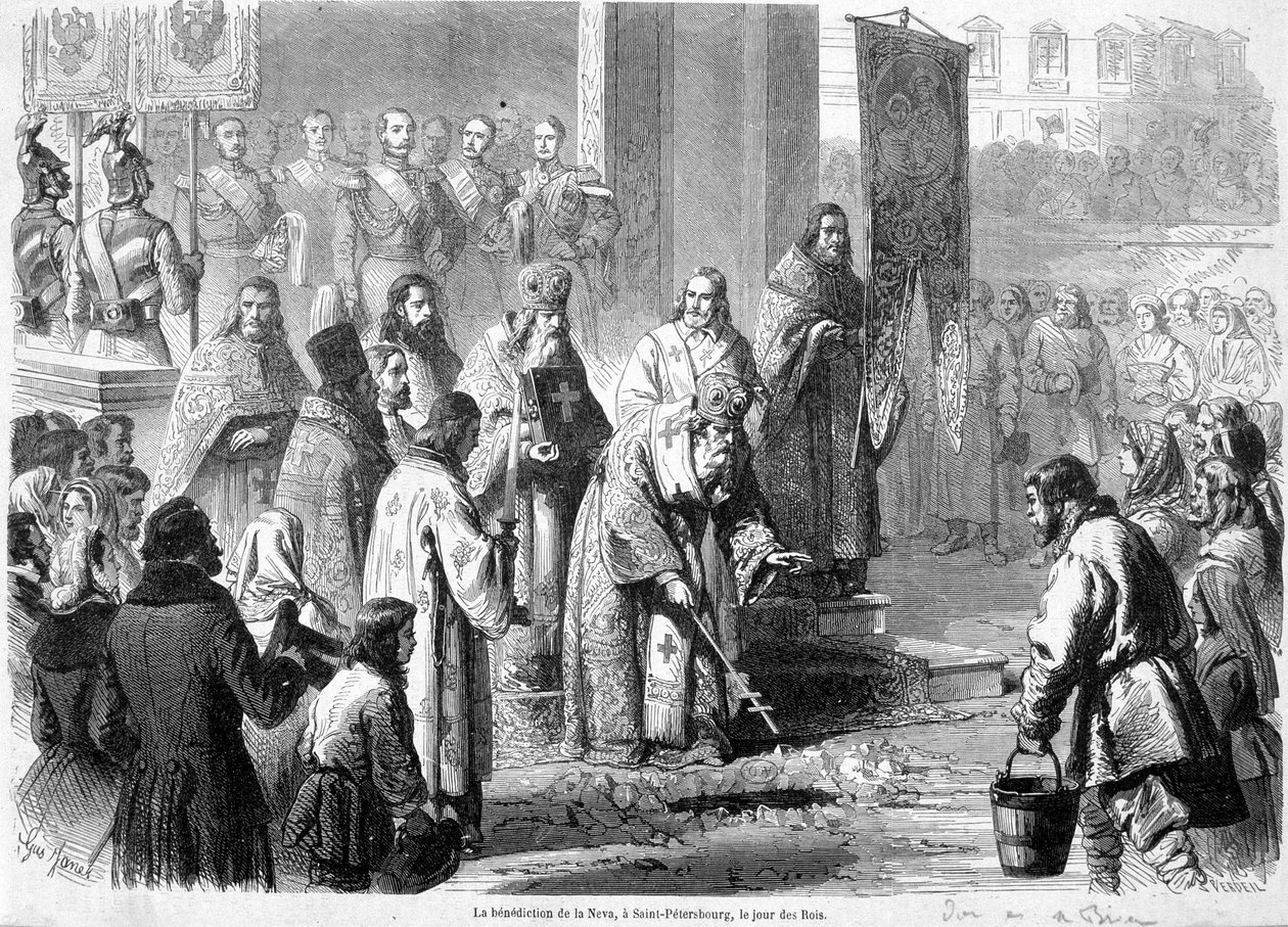 王の日にロシア・ネバの祝福を受ける。 作： 無名の画家