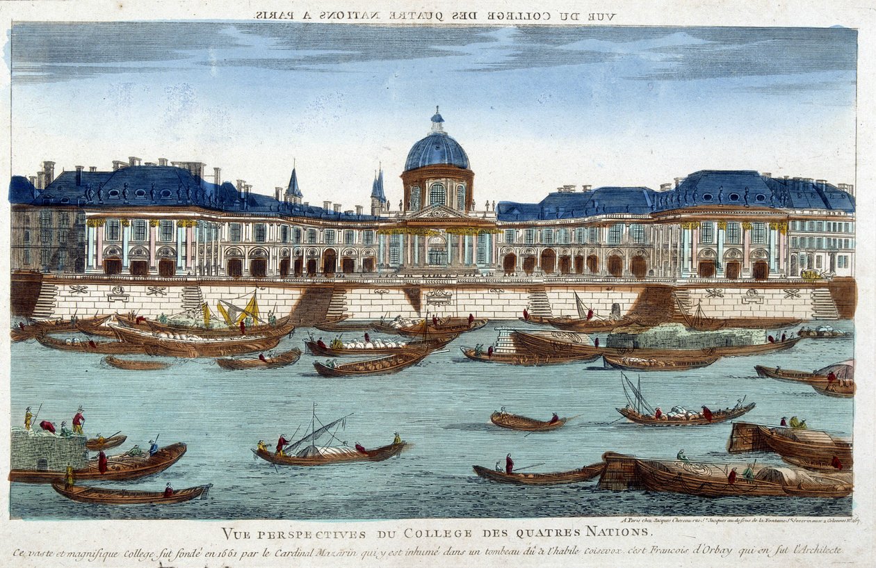 The College of Four Nations - engraving 作： 無名の画家