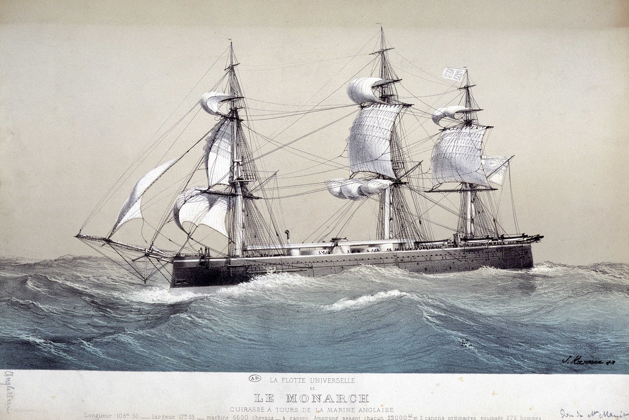英国艦隊「モナーク」 1850年頃 作： 無名の画家