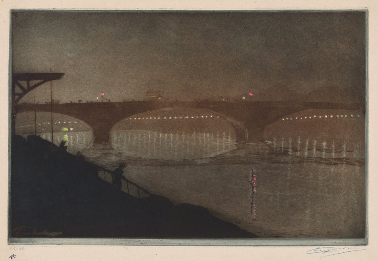 ソルフェリーノ橋：夜の効果 作： 無名の画家