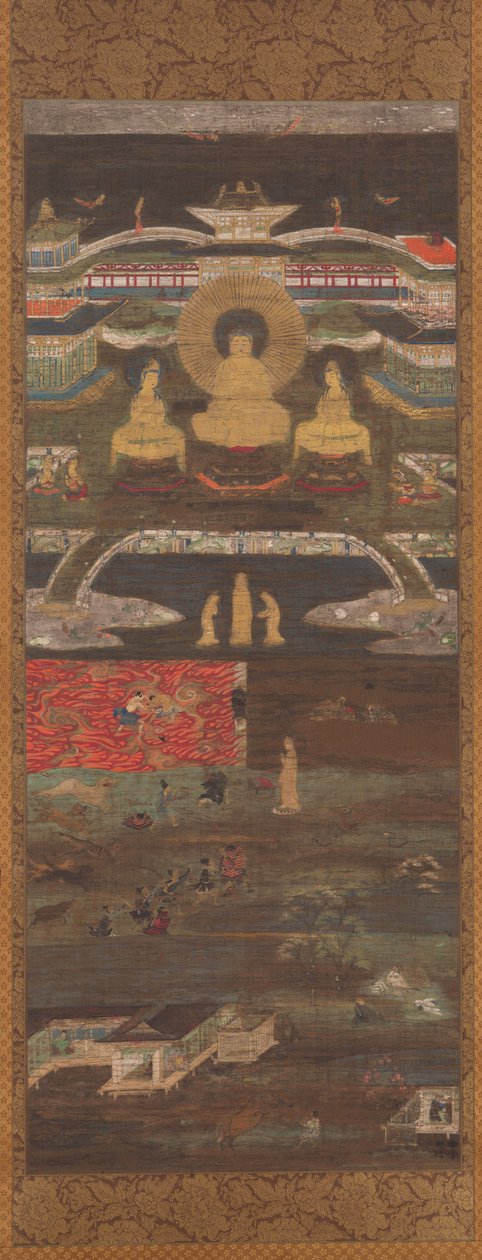二つの川の間の白い道 作： 無名の画家
