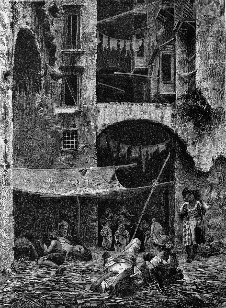1836年にナポリで発生したコレラの流行。 作： 無名の画家