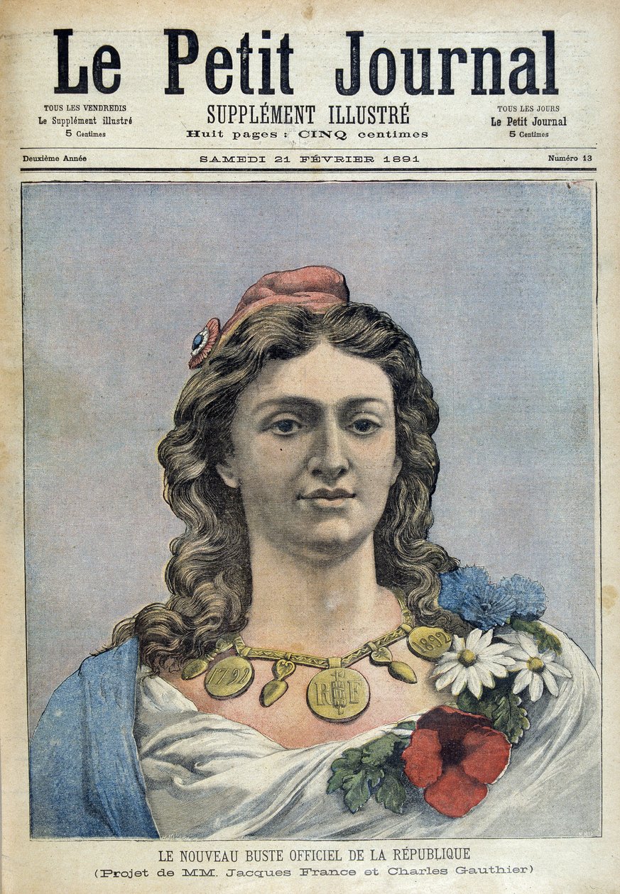共和国の新しい公式胸像（マリアンヌ） - 1891年2月21日付「Le Petite Journal」紙にて 作： 無名の画家