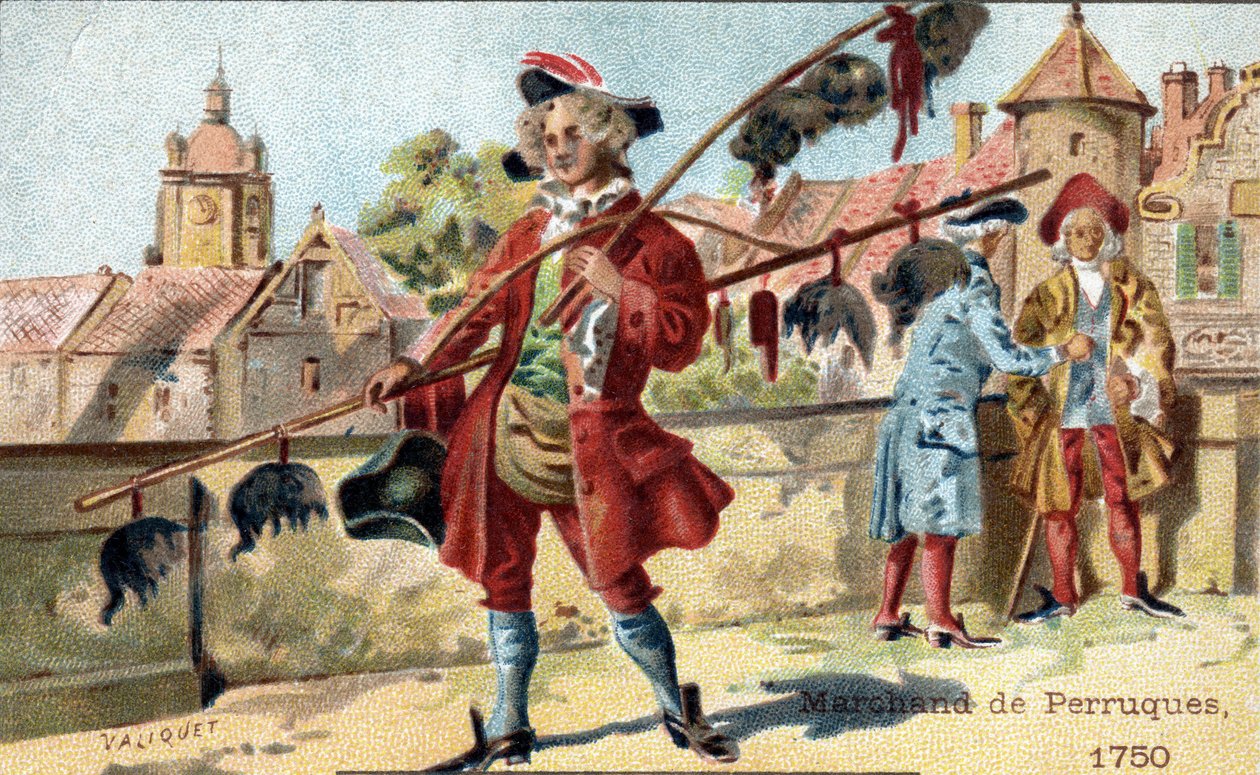 1750年のウィッグ商人の商売。 作： 無名の画家