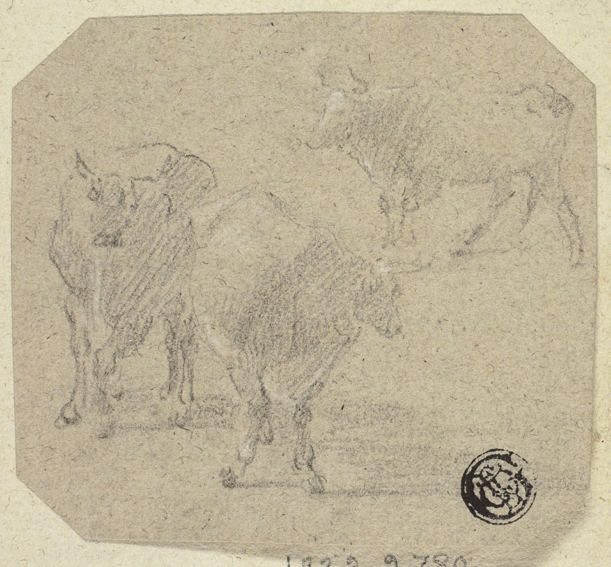 3頭の牛 作： 無名の画家