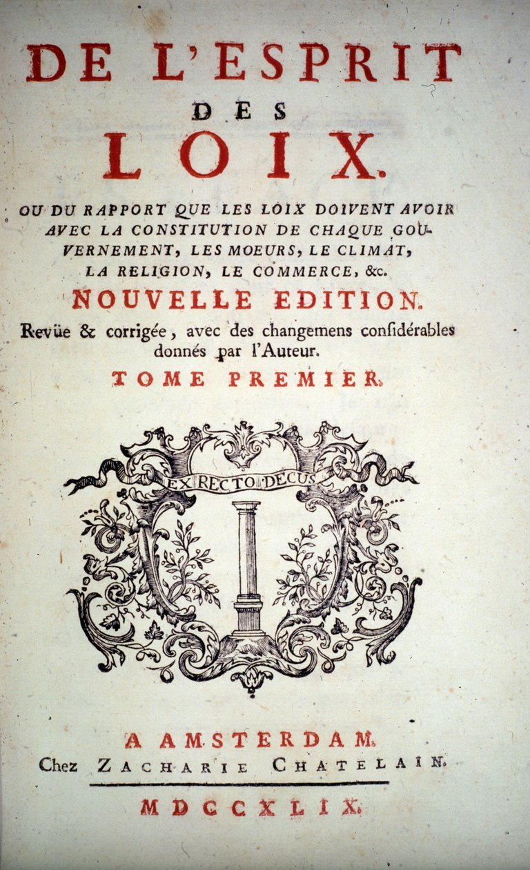 Charles Louis de Secondat, Baron de La Brede et de Montesquieu (1689-1755) による "L