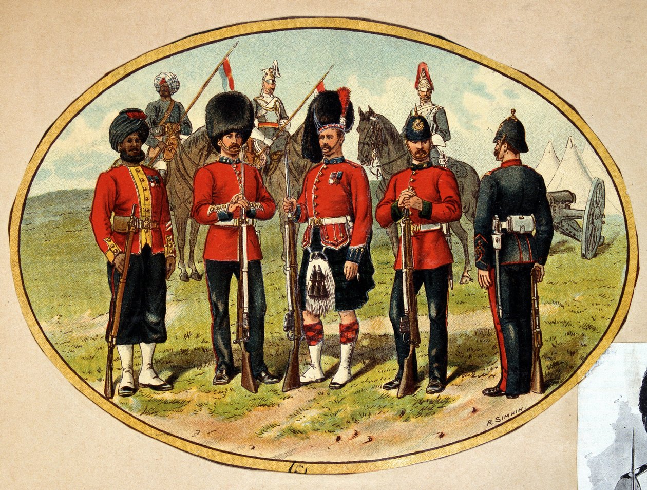 英国陸軍のタイプ（1890年頃 作： 無名の画家