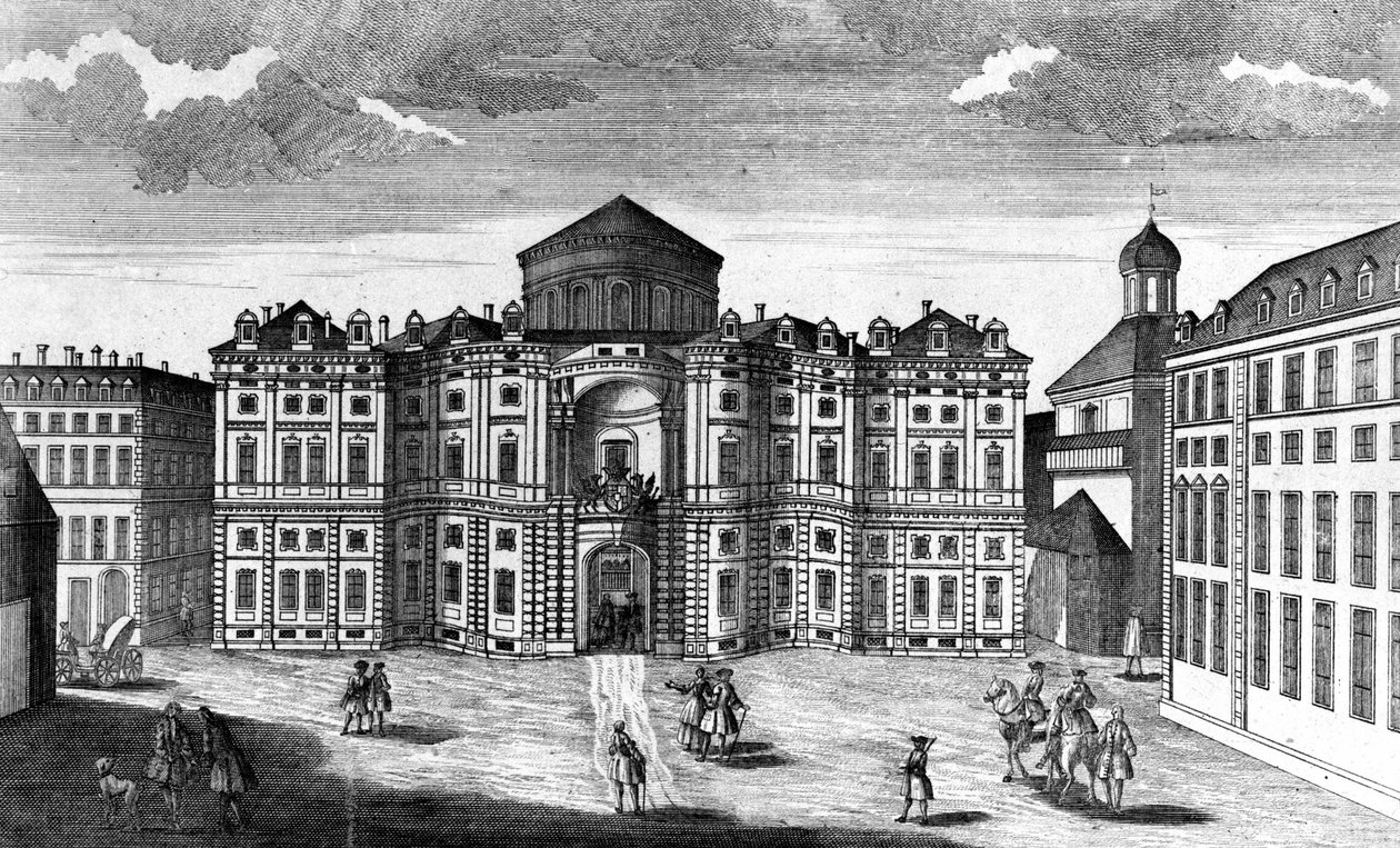 トリノのカリニャーノ宮殿（Palazzo Carignano）の眺め 作： 無名の画家