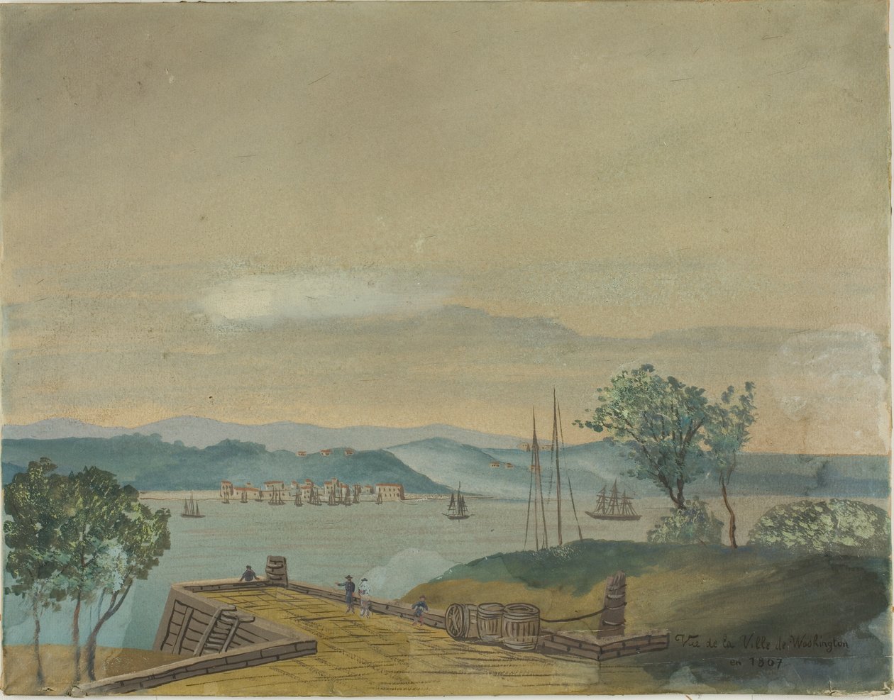 1807年のワシントン市街の眺め 作： 無名の画家