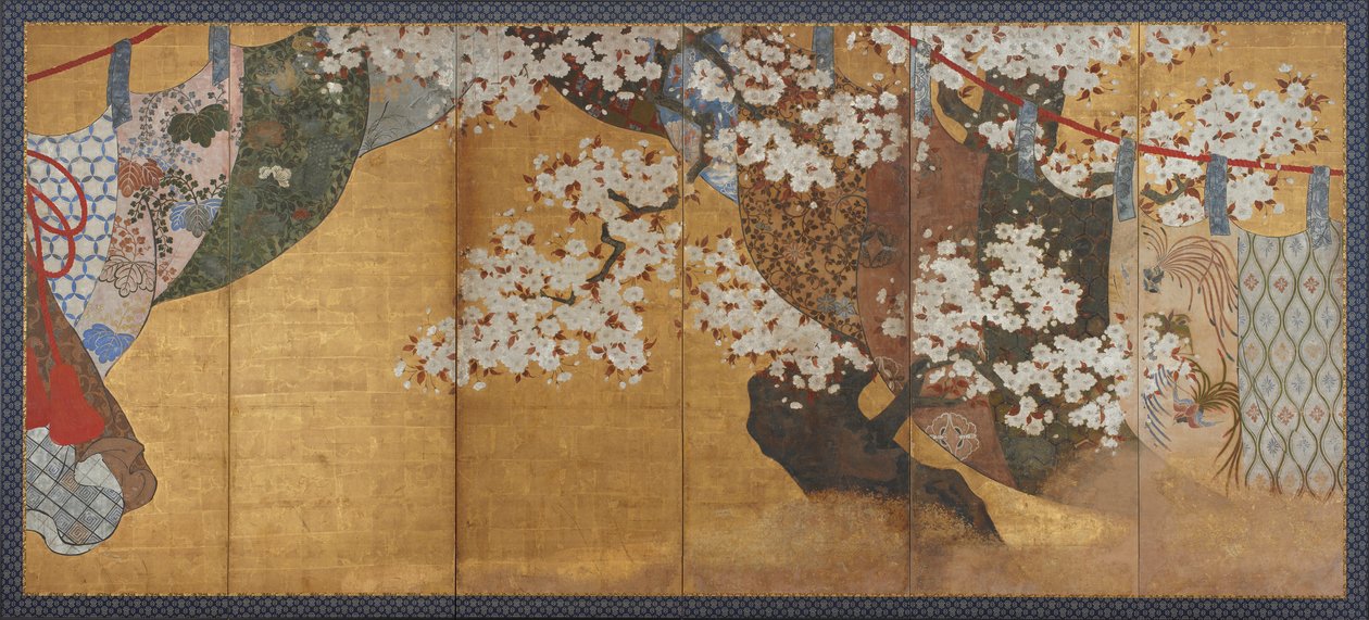 風よけと桜 作： 無名の画家