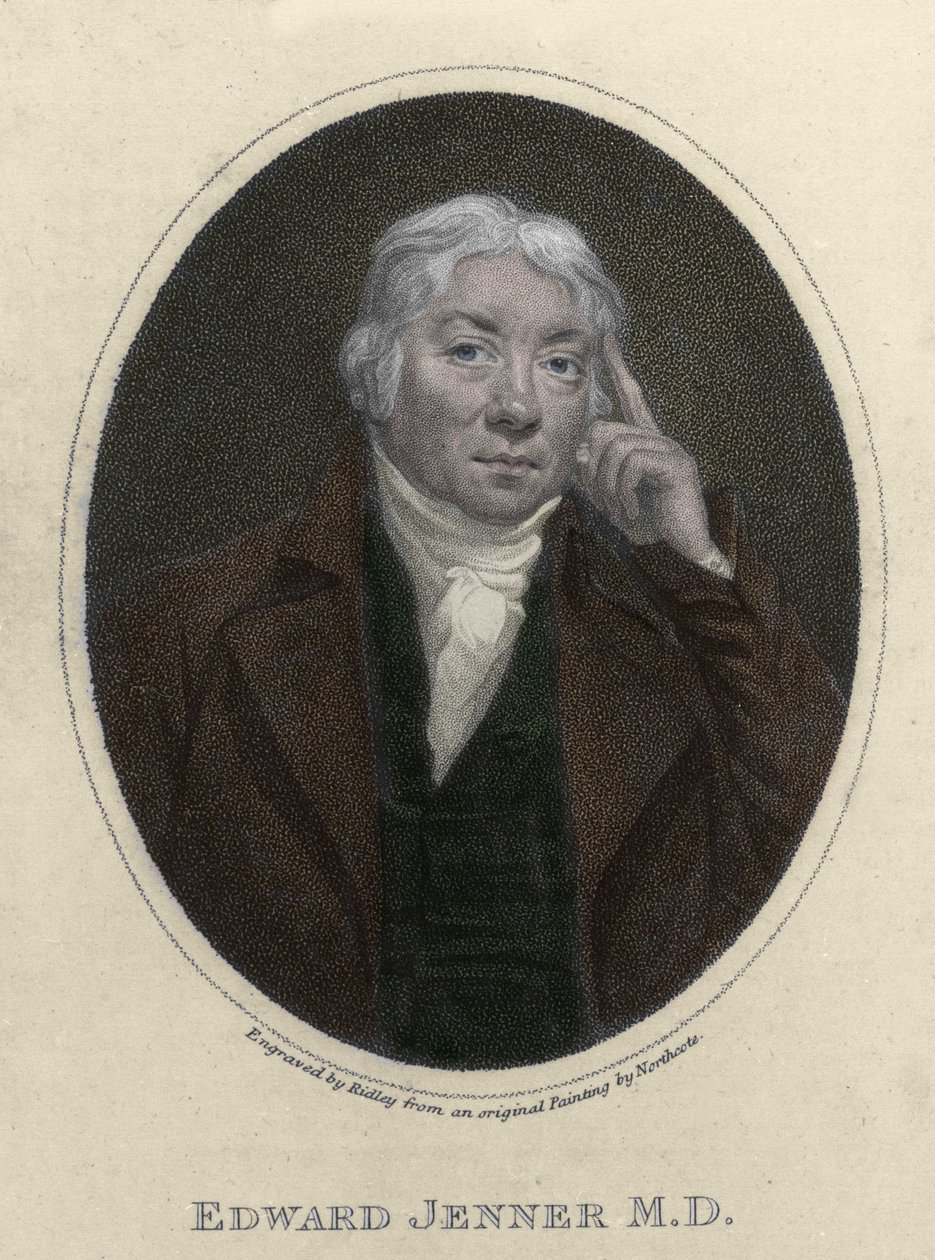 エドワード・ジェンナー（1749-1823）は、天然痘の免疫を発見したイギリス人医師です。 作： 無名の画家