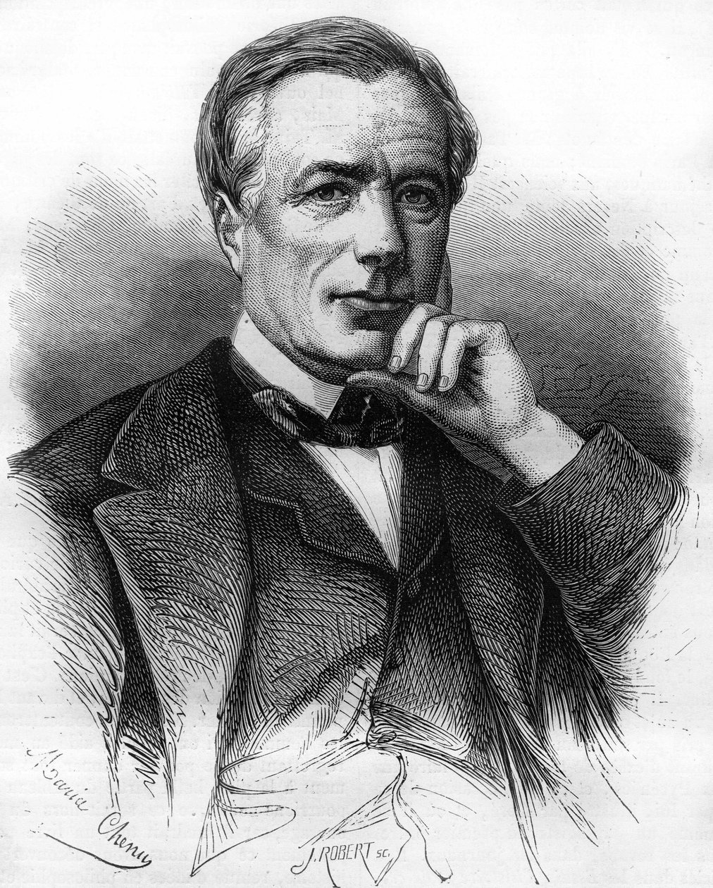フランスの作家、グザビエ・マルミエ（1809-1892）の肖像。 作： 無名の画家