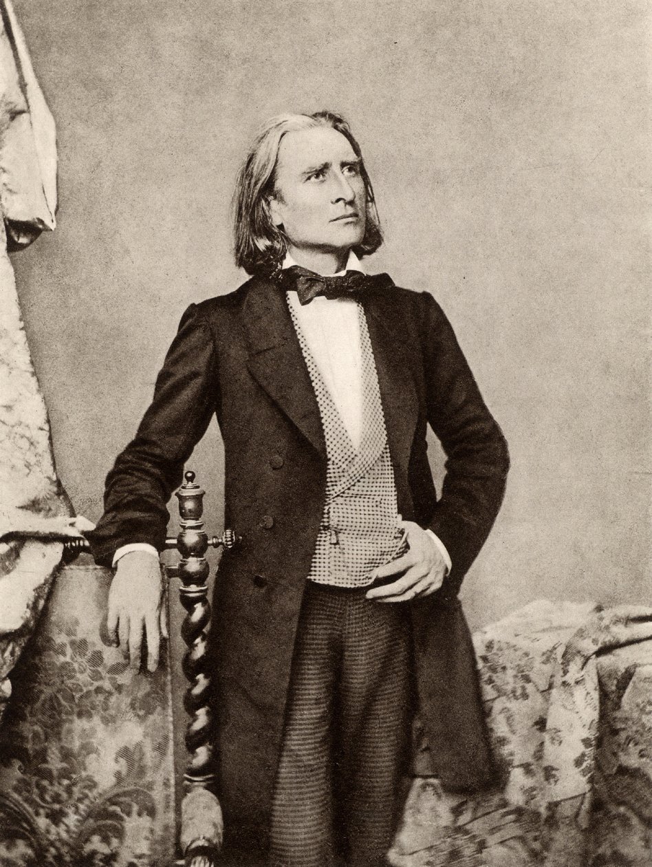 フランツ（フェレンツ）・リスト（1811-1886） ハンガリーのピアニスト、作曲家（モノクロ写真） 作： 未知の写真家