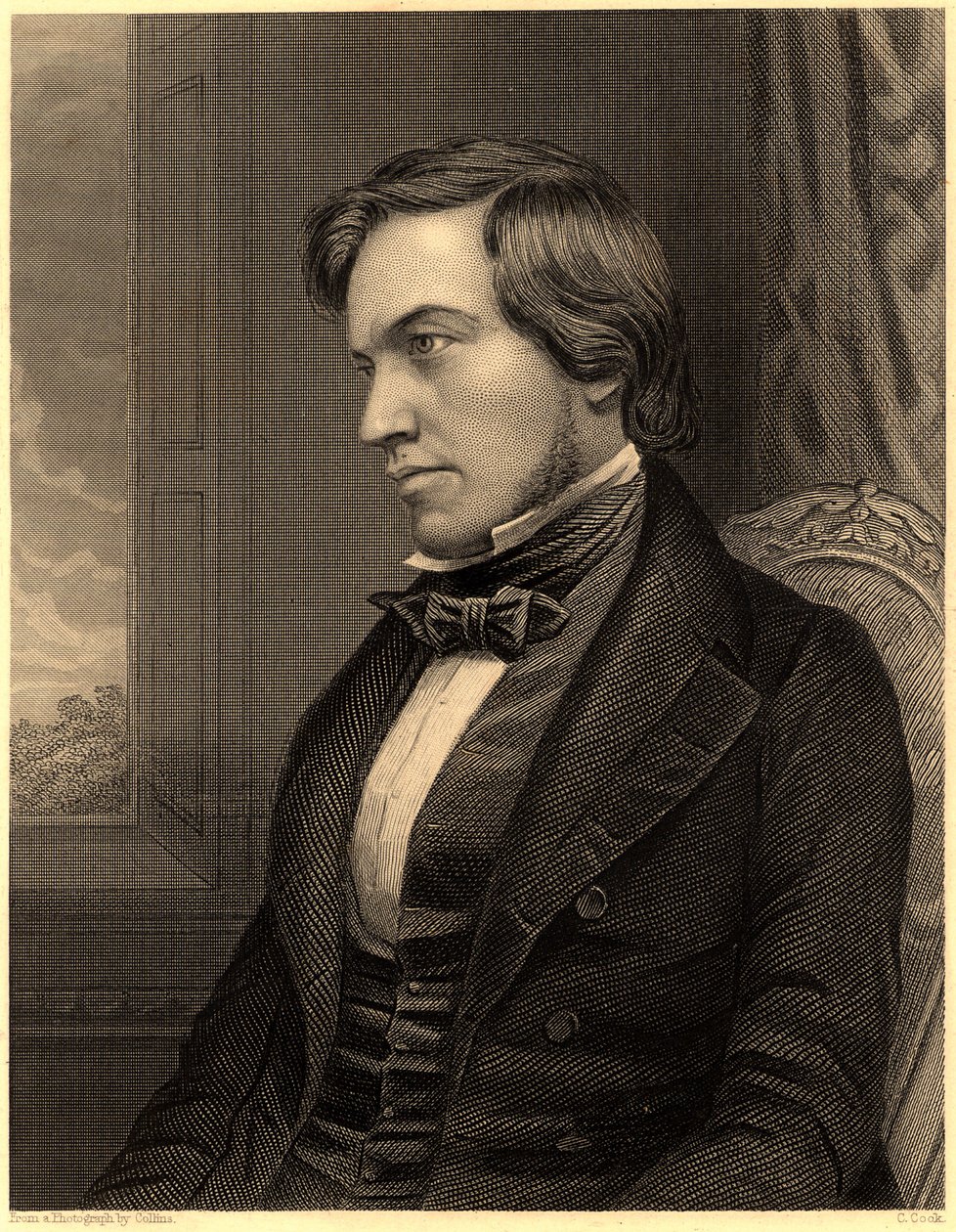 「ジョージ・ファウンズ（1815-1849）。イギリスの化学者、1860年頃（エングレーヴィング） 作： 未知の写真家