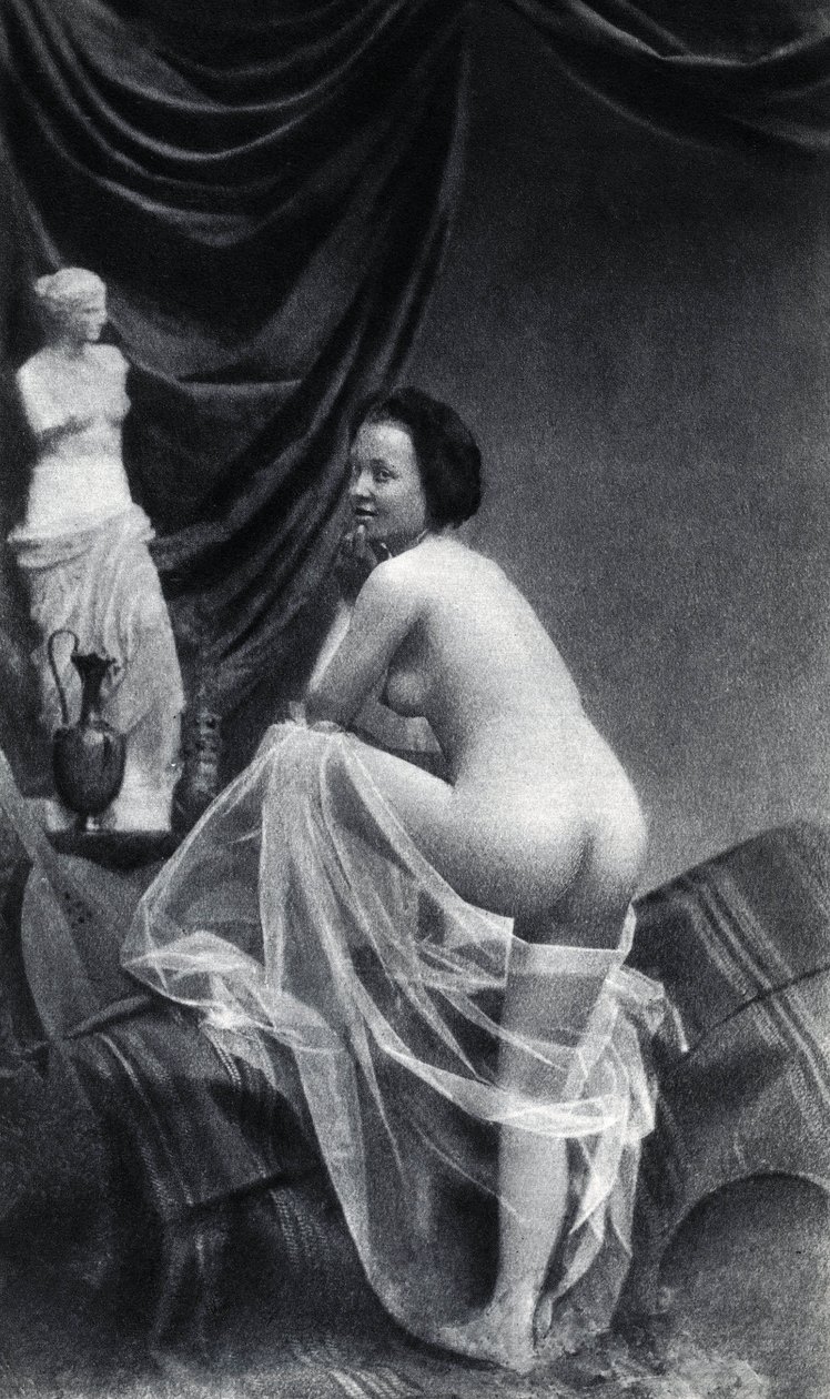 1855年頃にポーズをとる裸の女性 アノニマス・フォトグラフィー 作： 未知の写真家