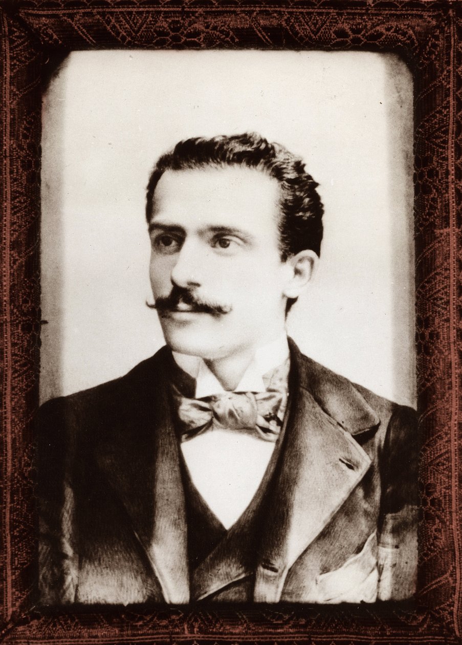 1896年のアルトゥーロ・トスカニーニ（1867-1957）のポートレート。 作： 未知の写真家