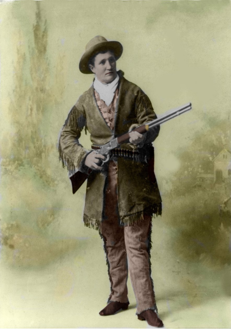 1895年のカラミティ・ジェーン（マーサ・カナリー1852～1903年）の肖像。 作： 未知の写真家
