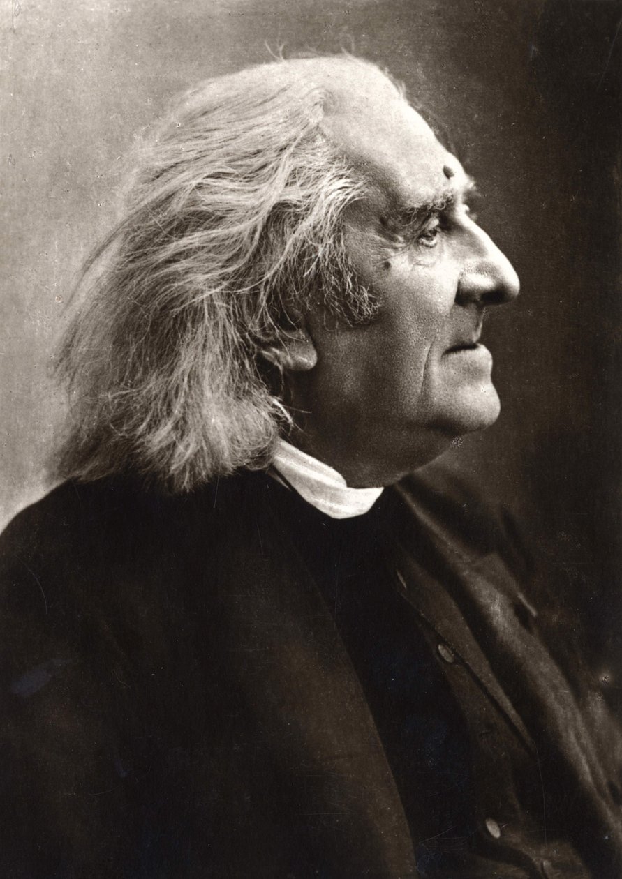 ハンガリーの作曲家・ピアニスト、フランツ・リスト（1811-1886）の肖像。 作： 未知の写真家