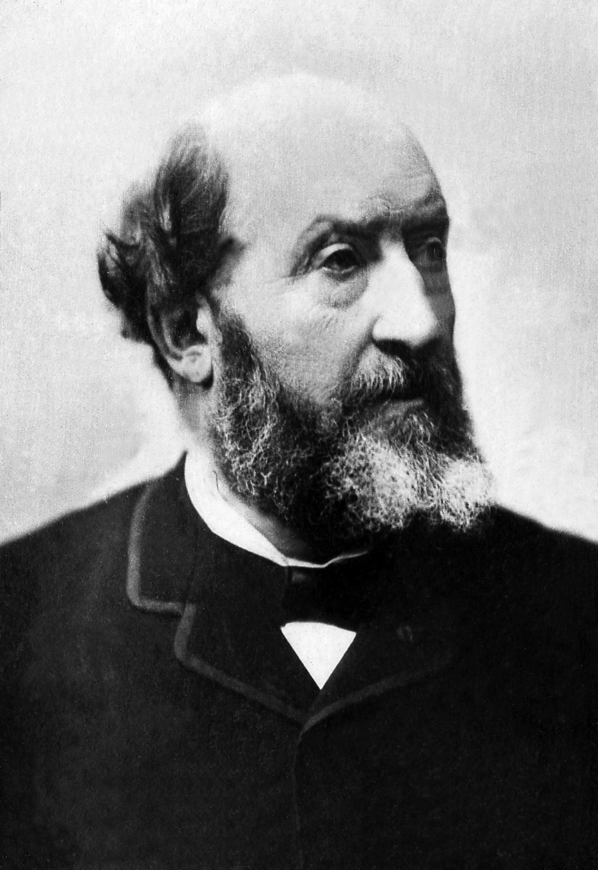 詩人・劇作家のギョーム・ヴィクトル・エミール・オーギエ（1820-1889）の肖像。 作： 未知の写真家