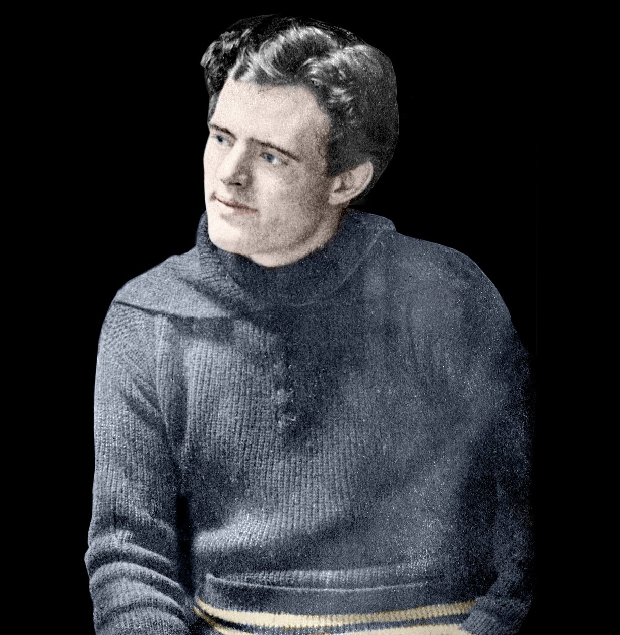 アメリカの小説家、ジャック・ロンドン（1876-1916）の肖像。 作： 未知の写真家