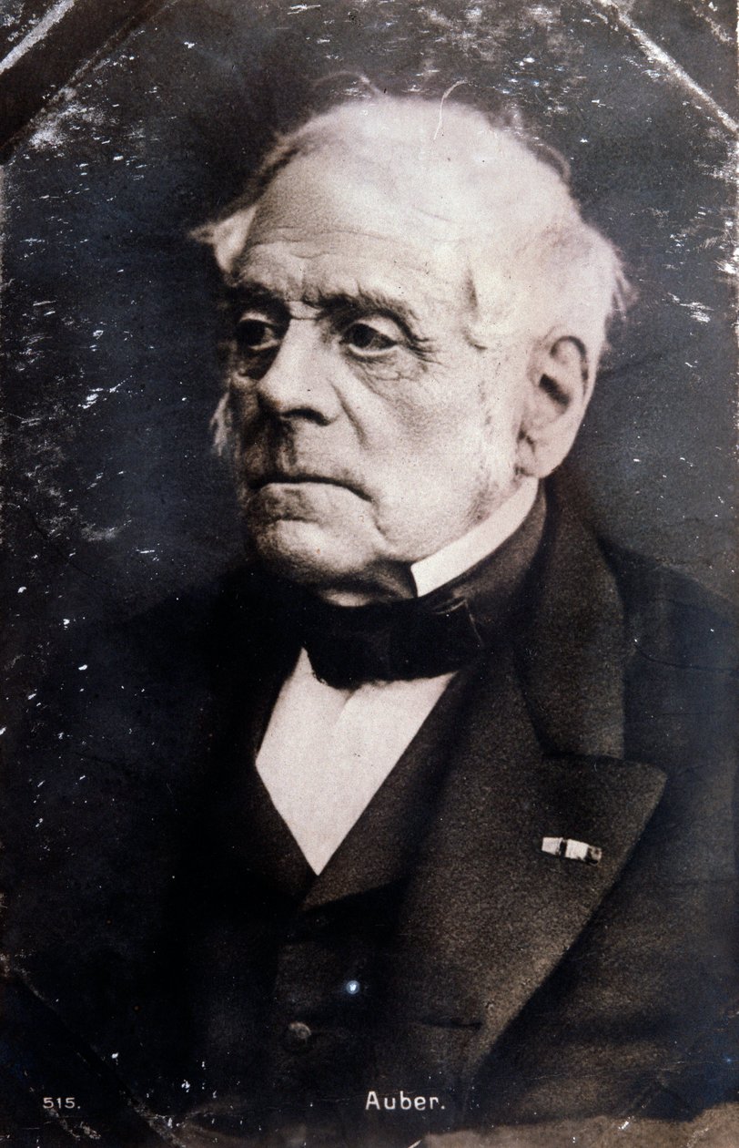 イギリスの作曲家ダニエル・フランソワ・エスプリ・オーベル（1782-1871）の肖像 写真。19世紀ミラノ、ビブリオテカデルコンセルヴァトーリオ 作： 未知の写真家