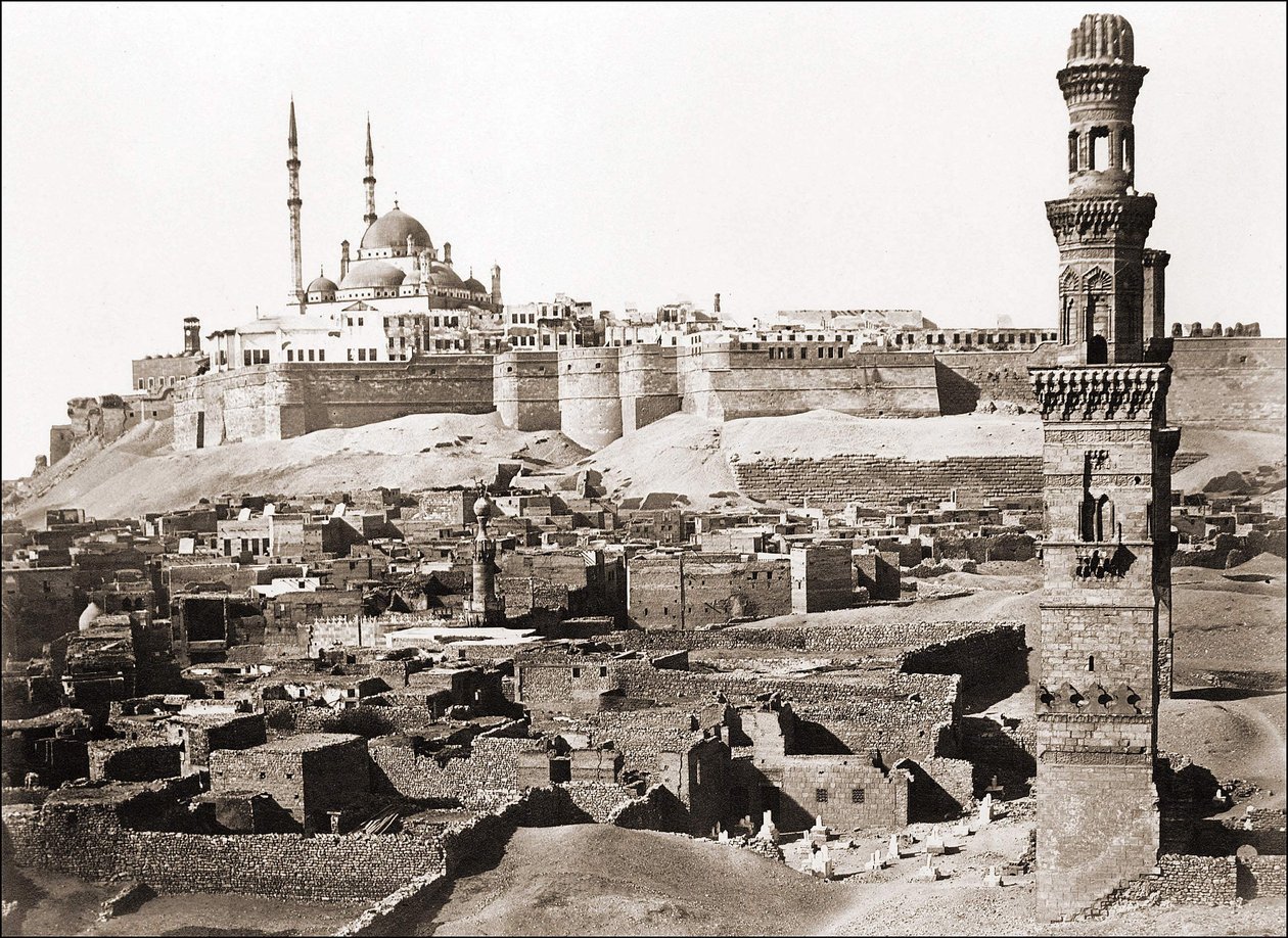 カイロの風景、1870年頃の写真 作： 未知の写真家