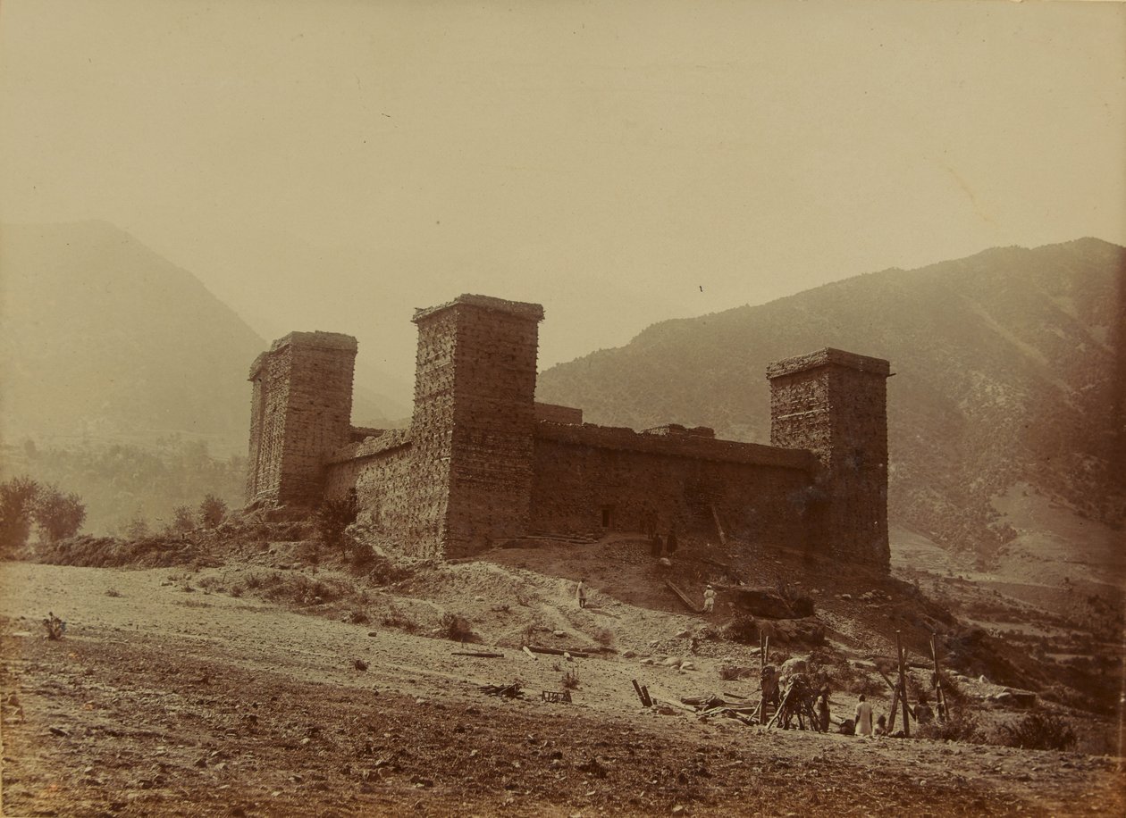 チトラル砦の眺め、1895年 作： 未知の写真家